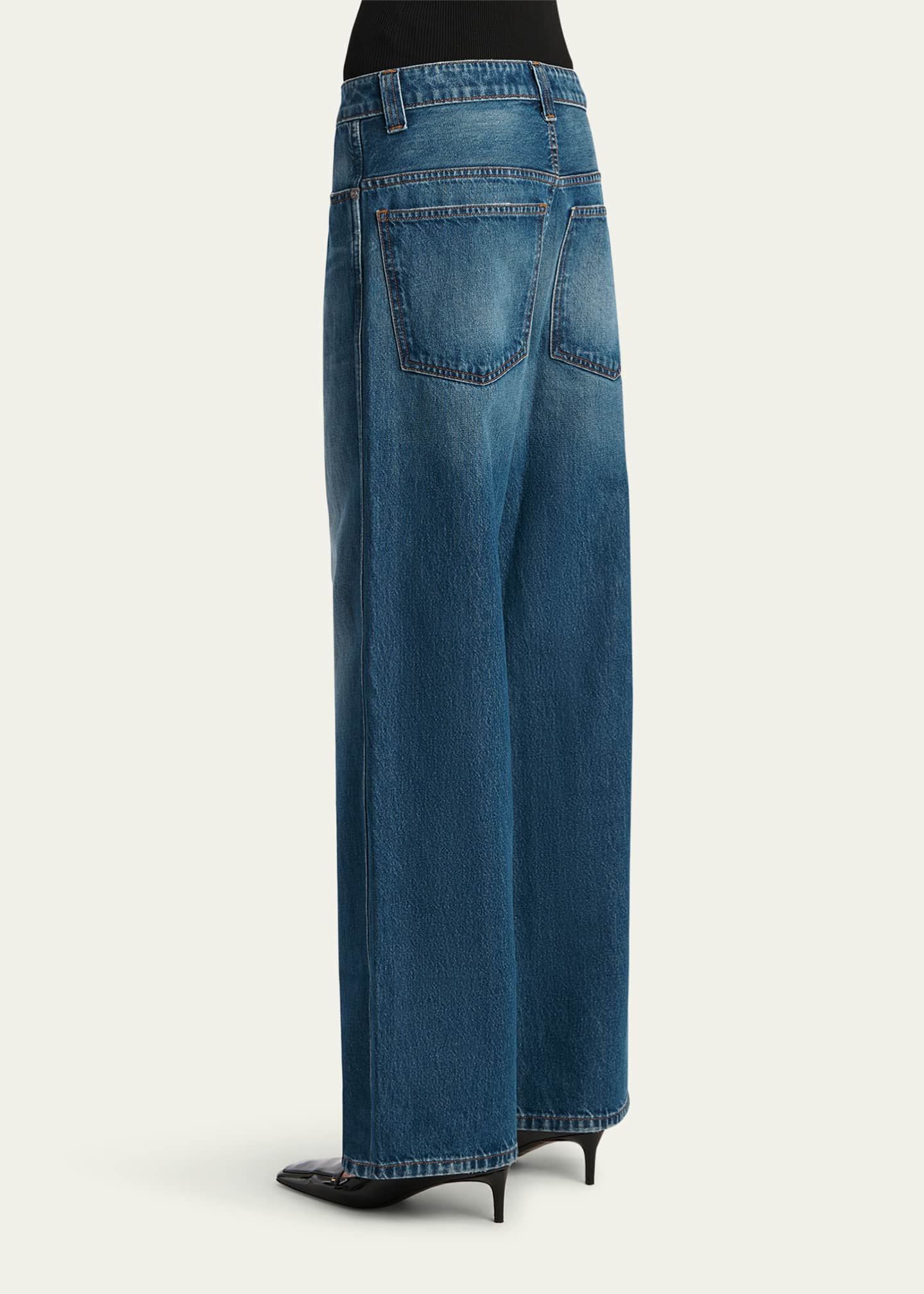Khaite Winslow Low-Rise Wide-Leg Jeans Image 3 of 5