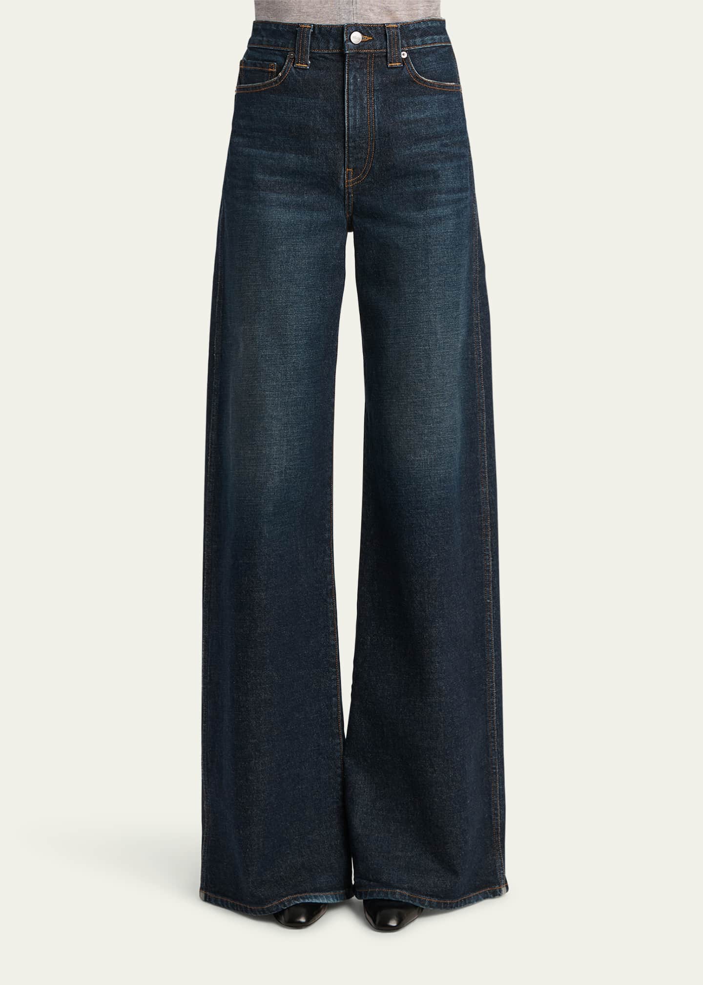 Khaite Dane High-Rise Wide-Leg Jeans Image 3 of 4