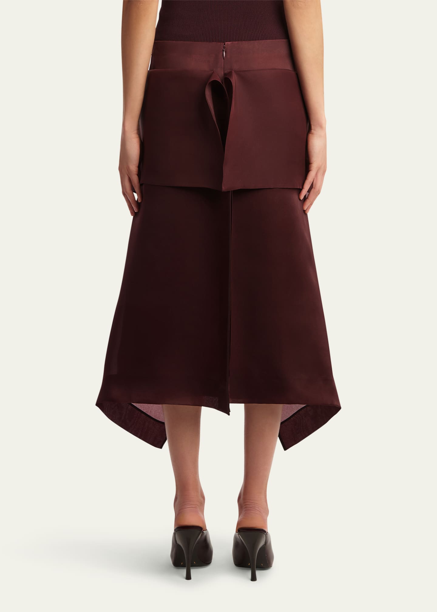 Khaite Nina Draped Silk Skirt Image 2 of 4