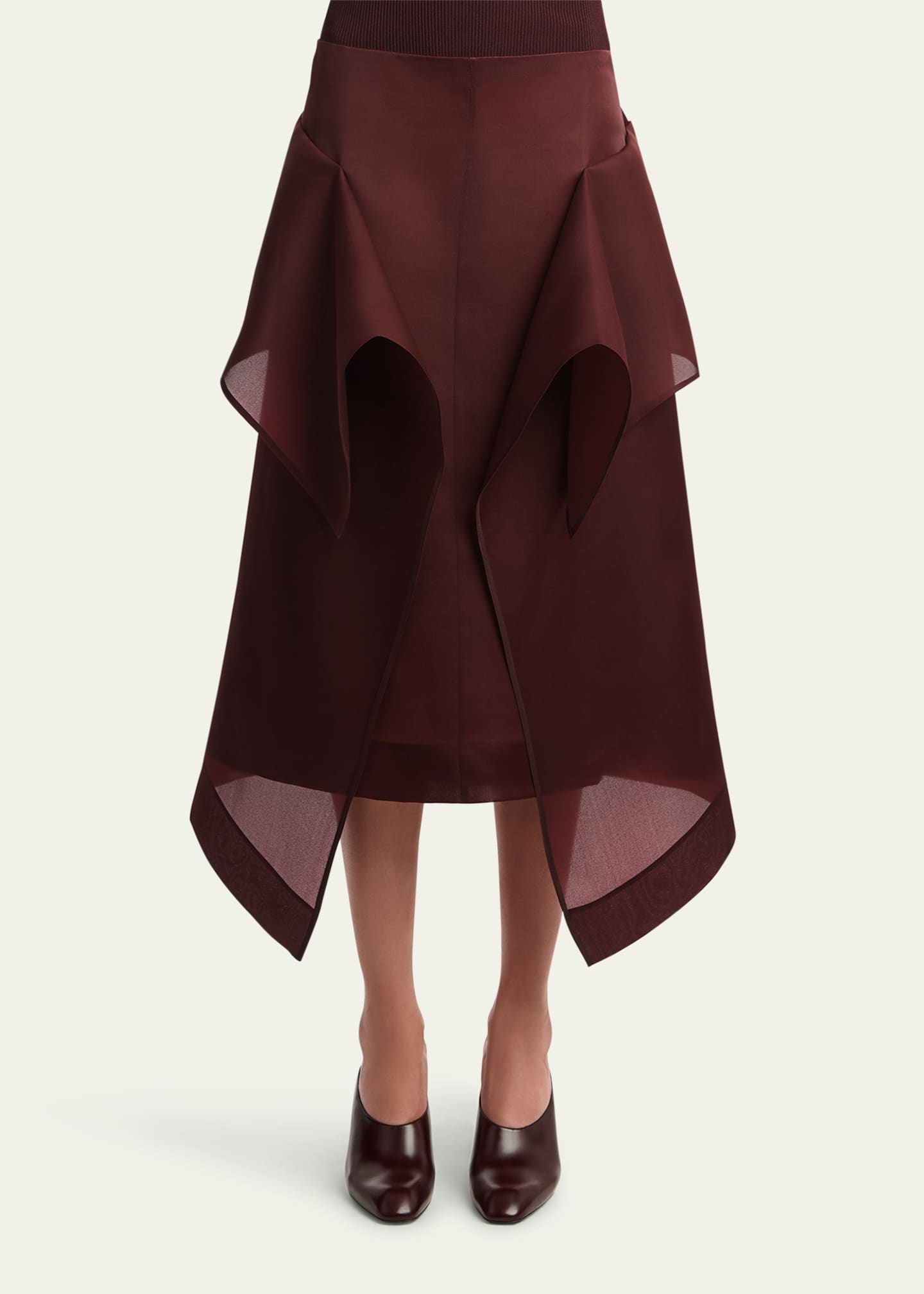 Khaite Nina Draped Silk Skirt Image 3 of 4
