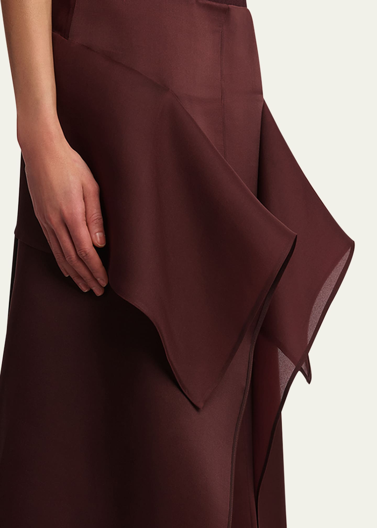 Khaite Nina Draped Silk Skirt Image 4 of 4