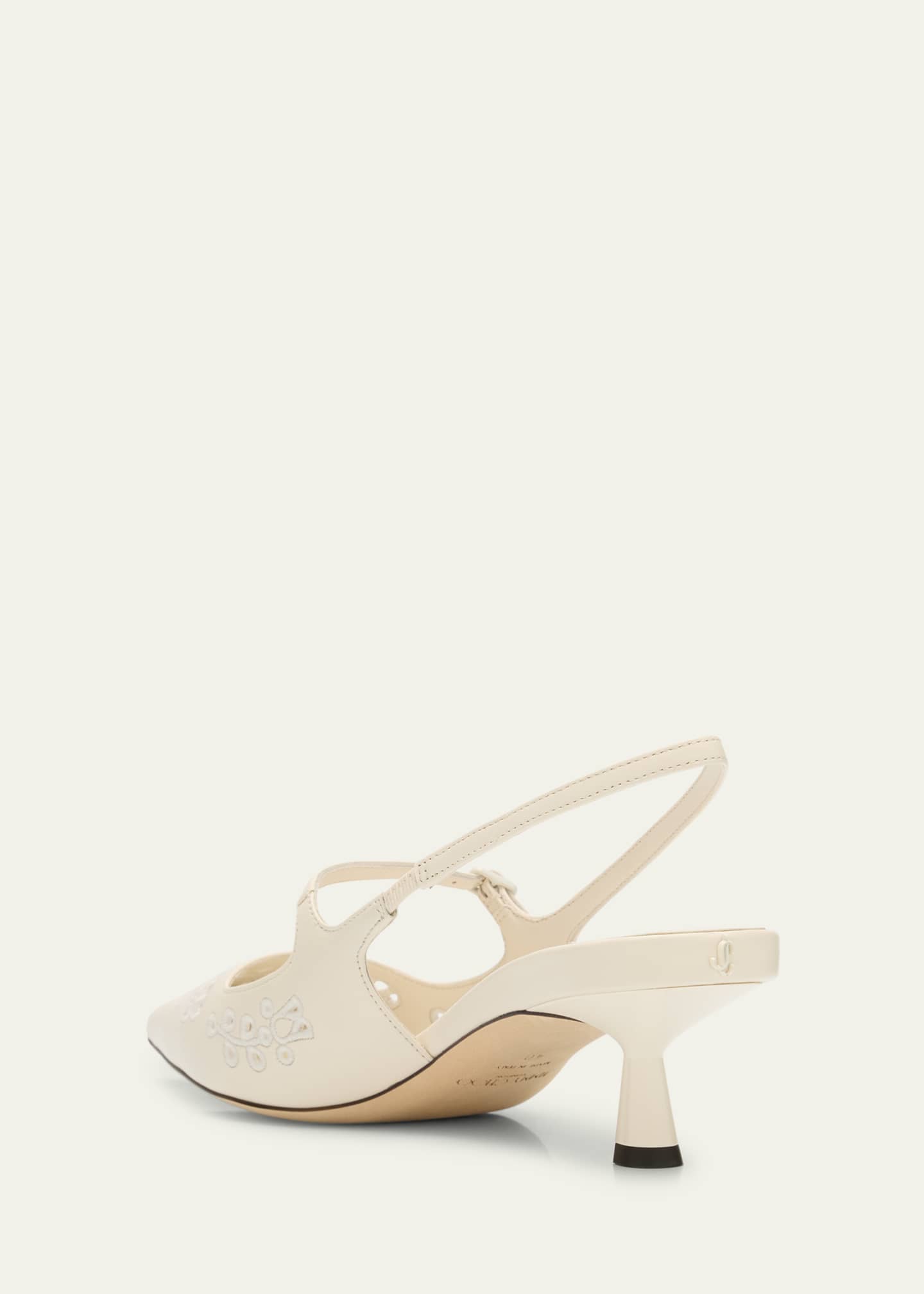 Jimmy Choo Didi 45 Leather Embroidered Slingback Pumps Image 4 of 6