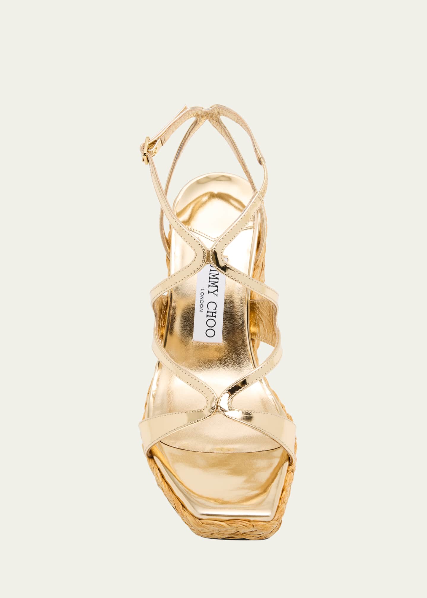 【完売必至】Jimmy Choo Ayla 110 メタリックレザーサンダル Jimmy Choo - Ayla 110MM メタリック・レザー・プラットフォーム
