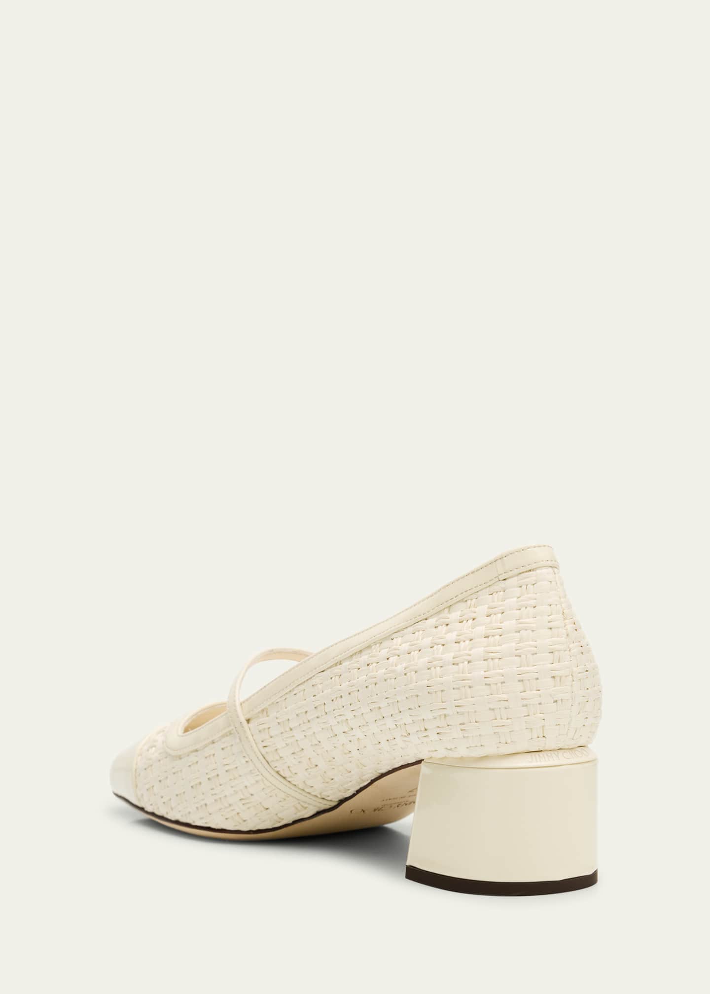 Jimmy Choo Elisa Woven Patent Mary Jane Ballerina Pumps Image 2 of 4