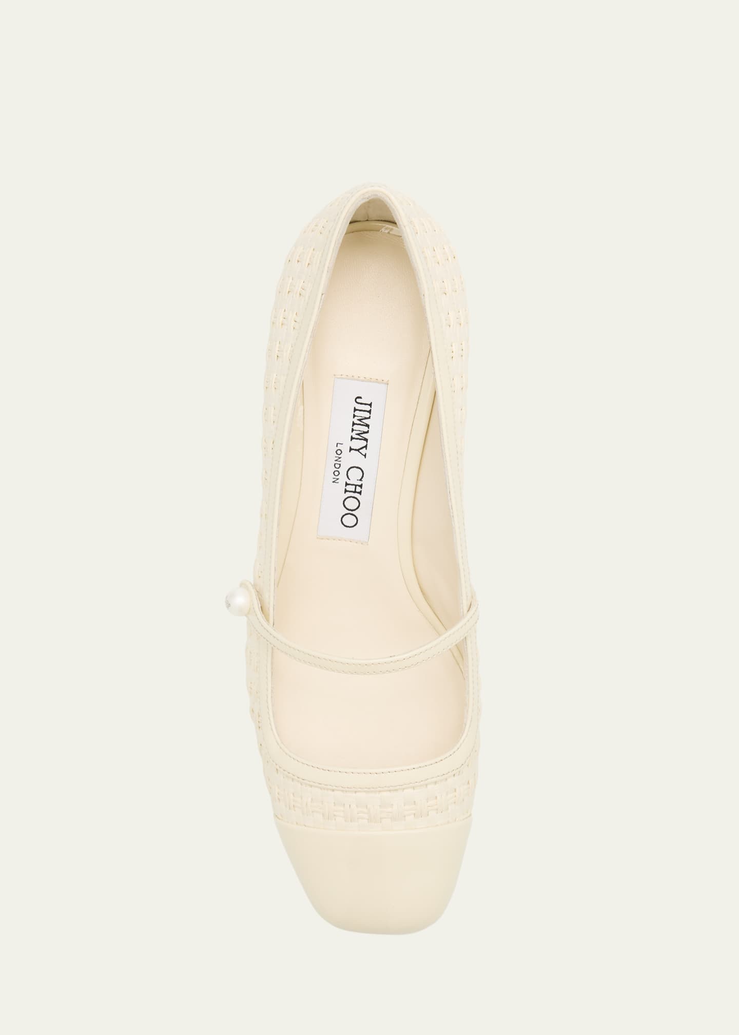 Jimmy Choo Elisa Woven Patent Mary Jane Ballerina Pumps