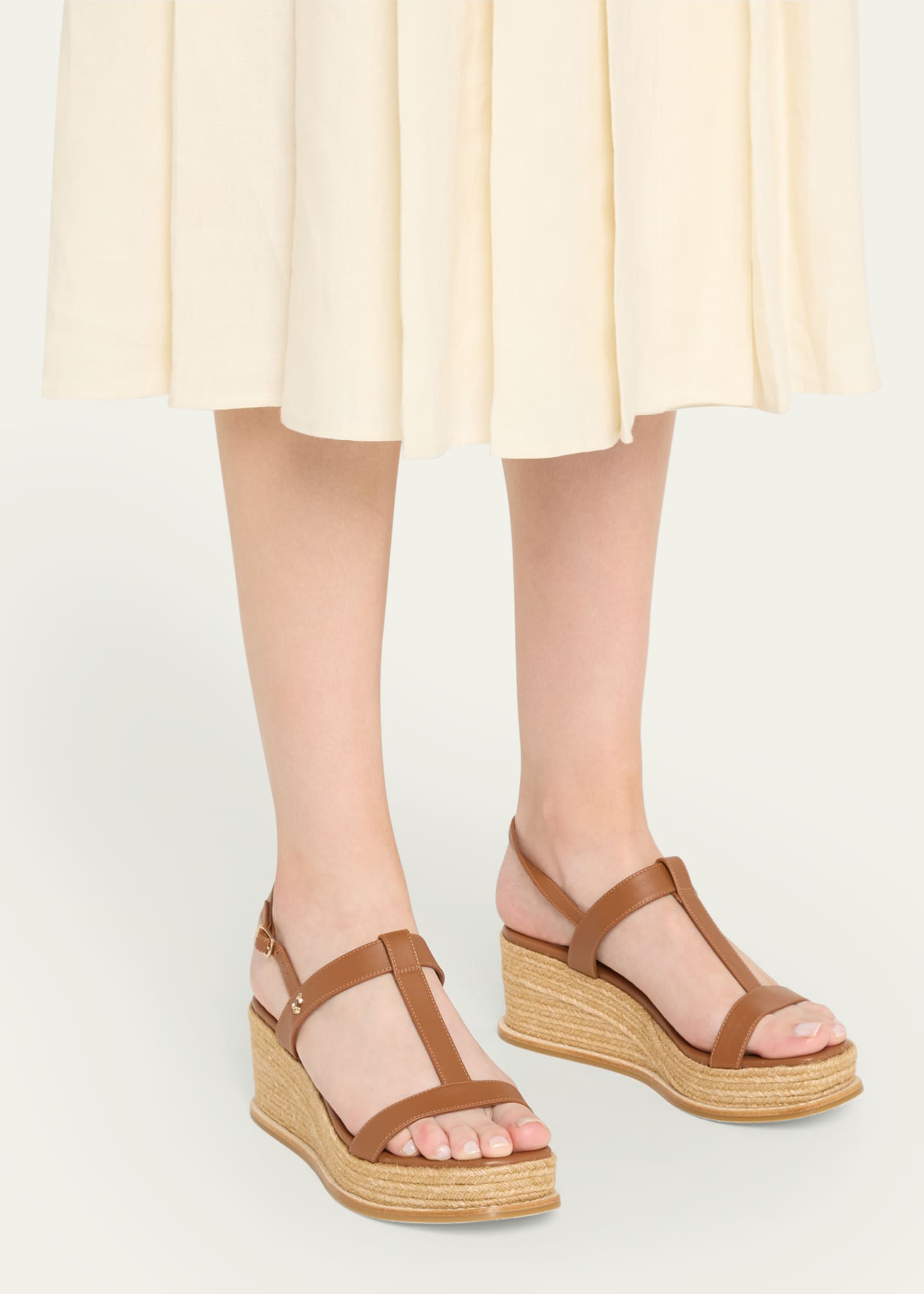 Jimmy Choo Theia 60 Leather Wedge Sandals Image 2 of 6