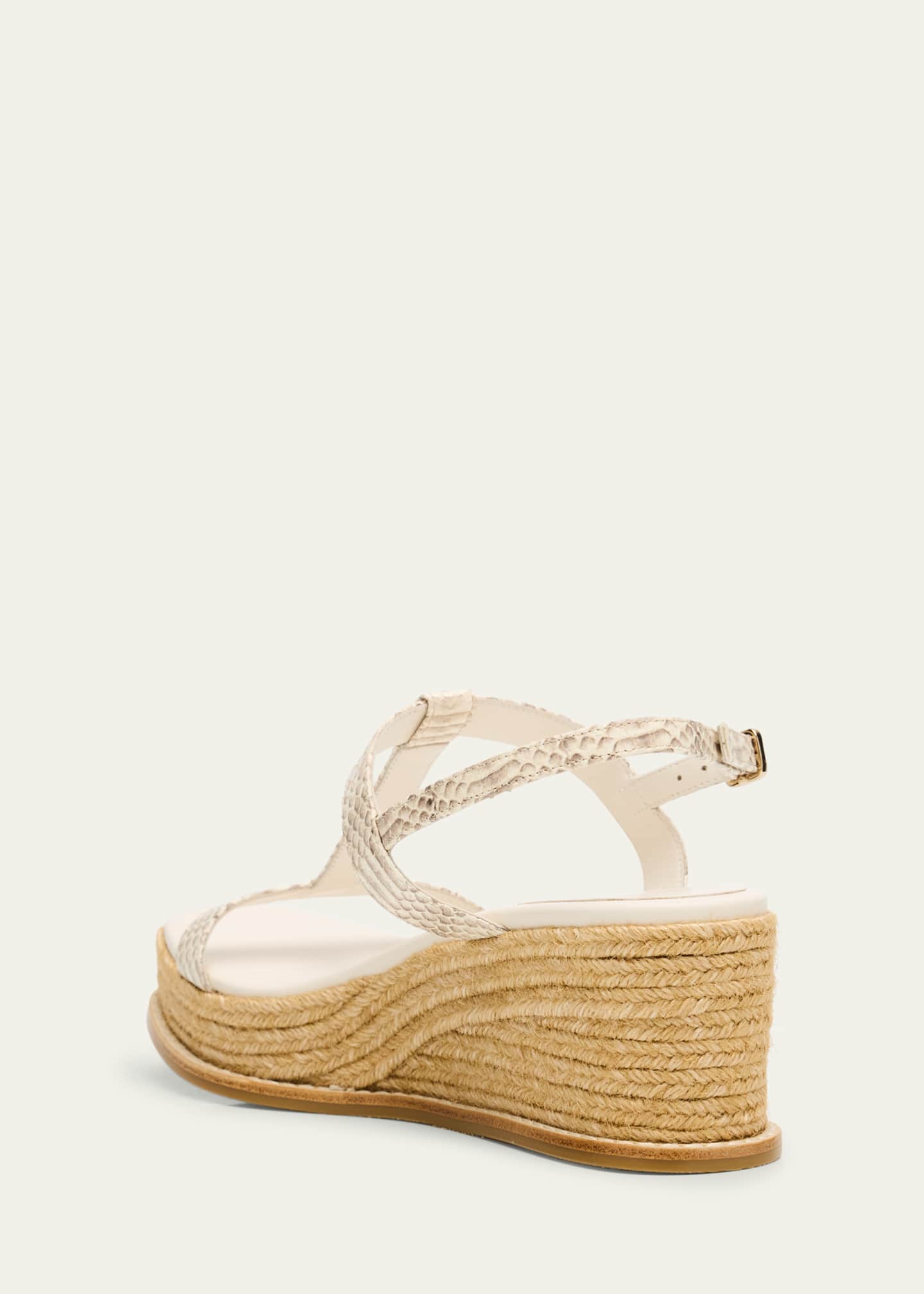 Jimmy Choo Theia 60 Snake-Printed Leather Wedge Sandals Image 2 of 4