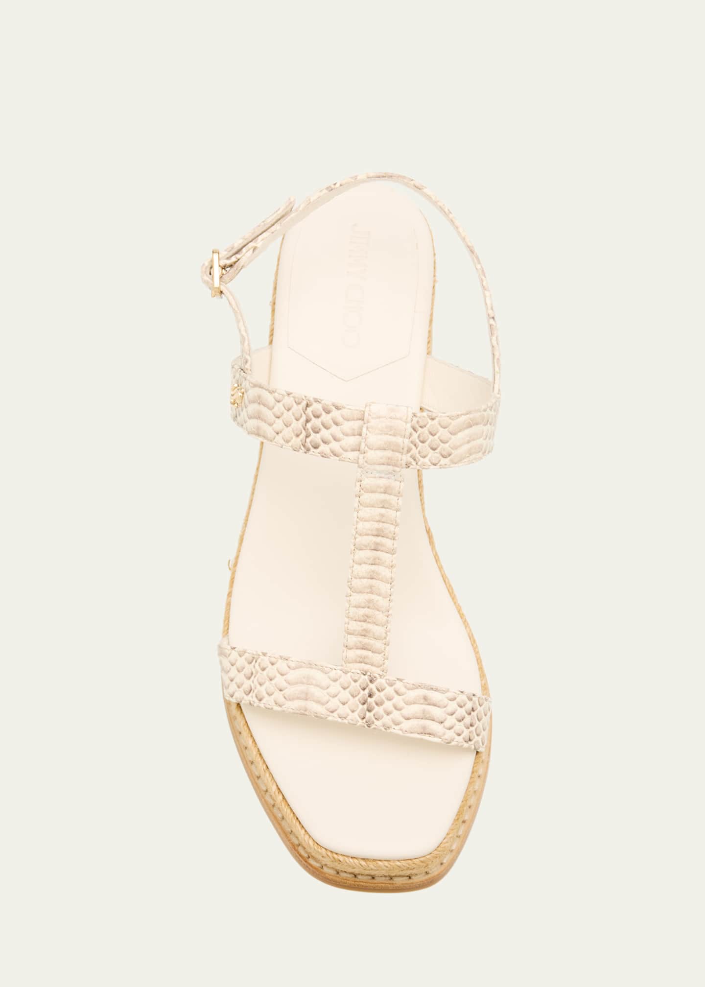 Jimmy Choo Theia 60 Snake-Printed Leather Wedge Sandals Image 4 of 4
