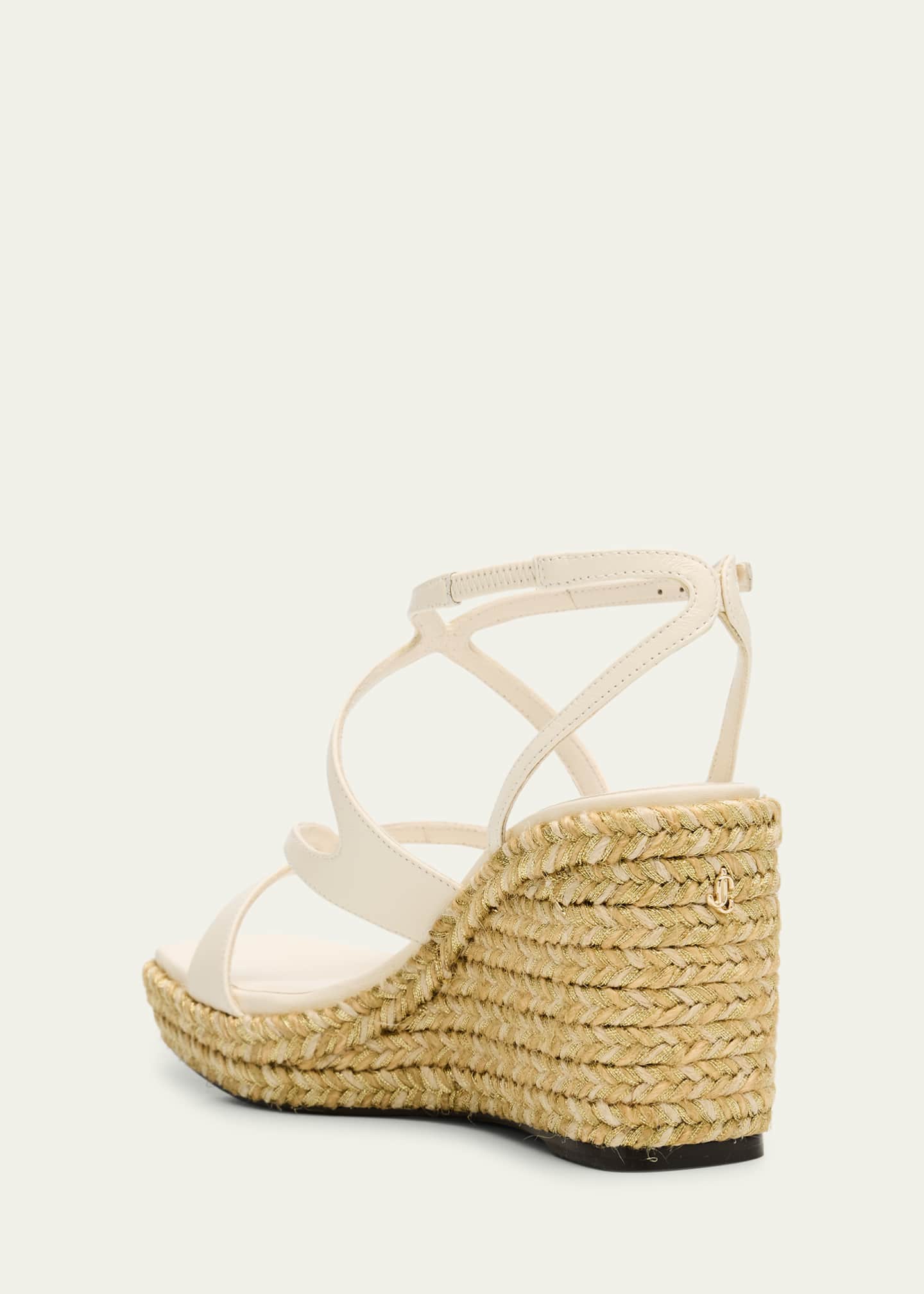 Jimmy Choo Ayla 85 Leather Wedge Sandals Image 2 of 4