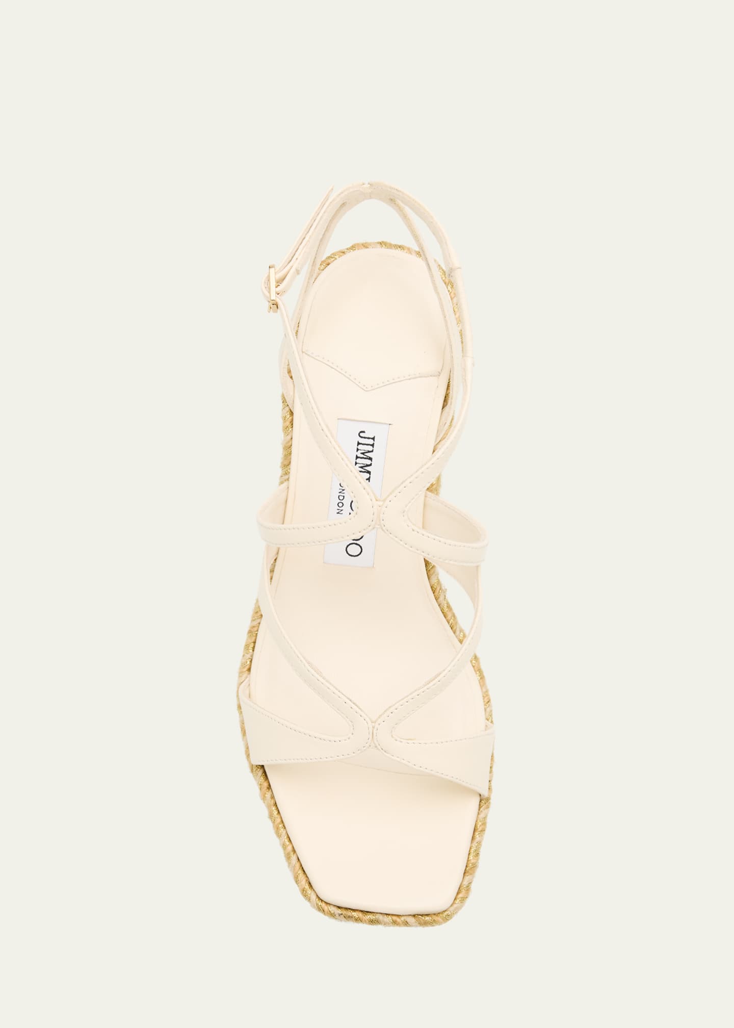 Jimmy Choo Ayla 85 Leather Wedge Sandals Image 4 of 4