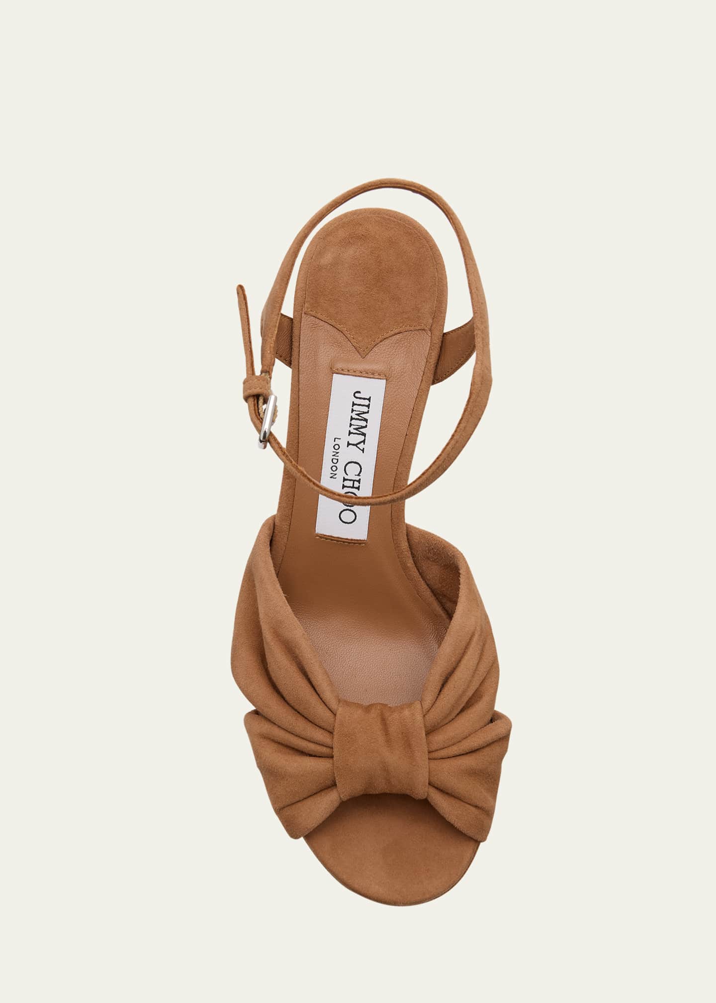 Jimmy Choo Heloise Suede Knot Platform Sandals Image 6 of 6