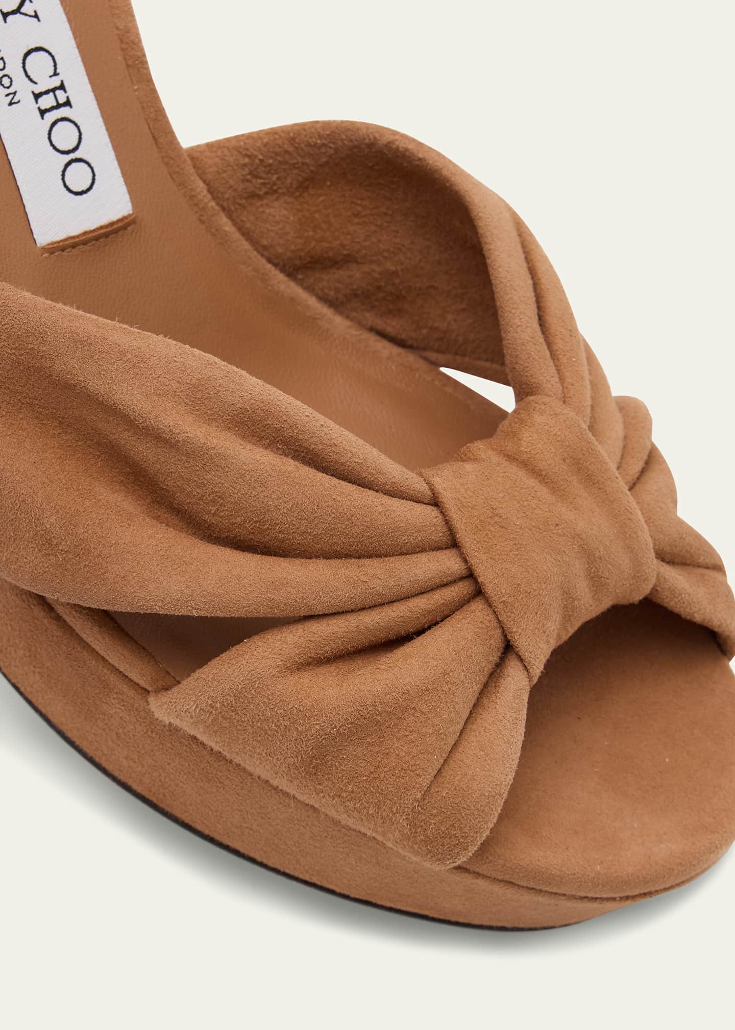 Jimmy Choo Heloise Suede Knot Platform Sandals Image 5 of 6
