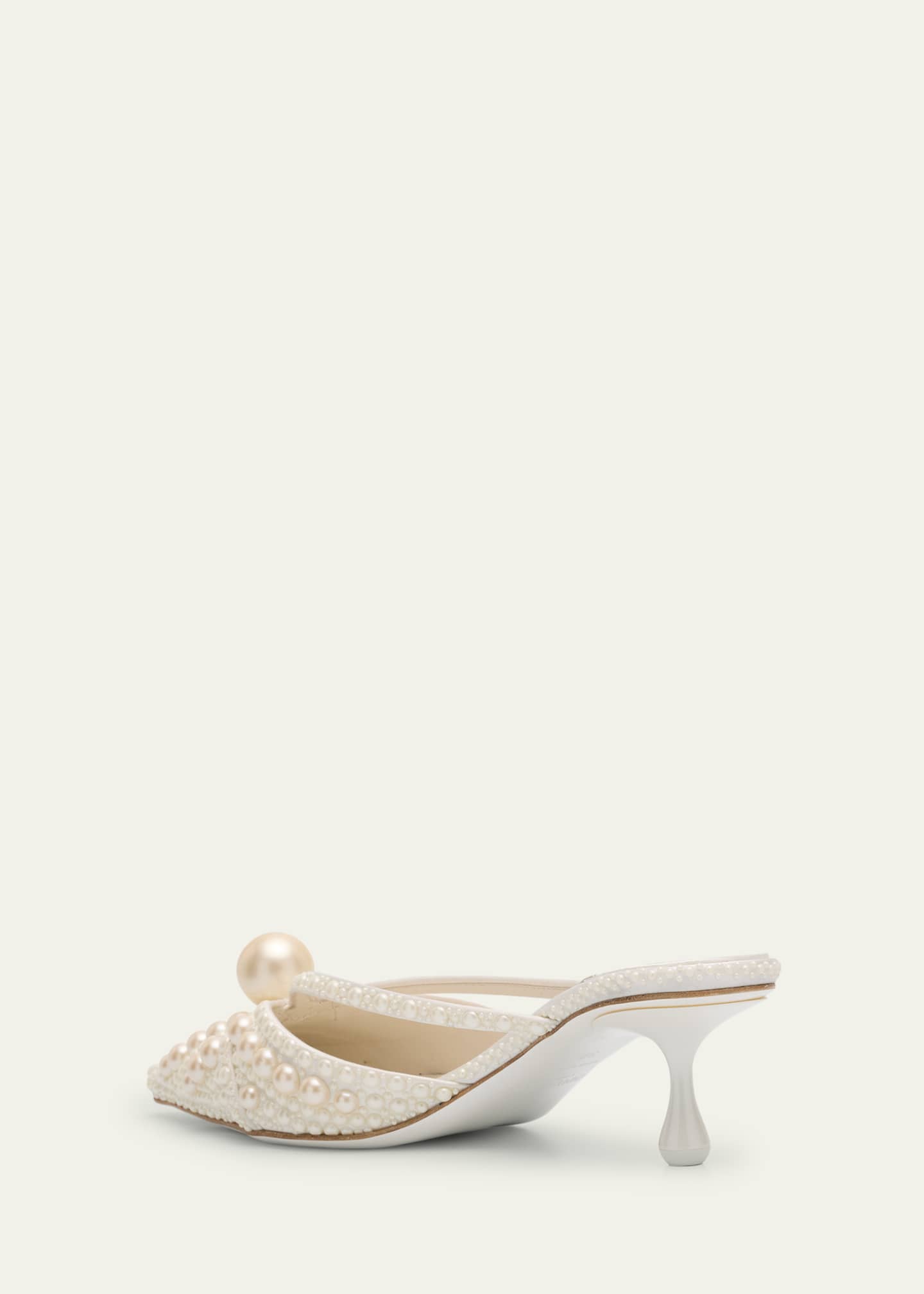 Jimmy Choo Sana 51 Pearly Leather Mules Image 2 of 4