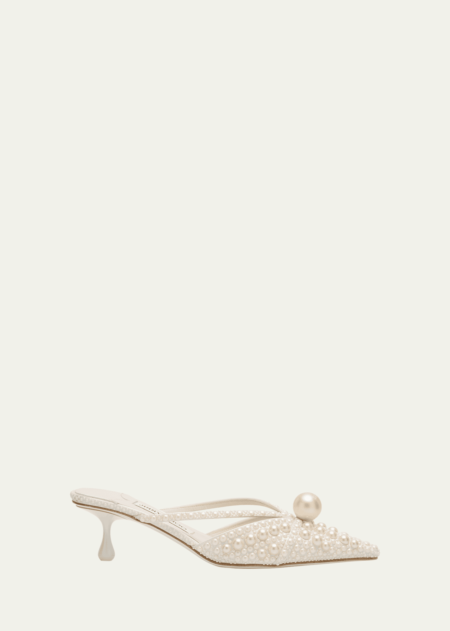 Jimmy Choo Sana 51 Pearly Leather Mules Image 1 of 4