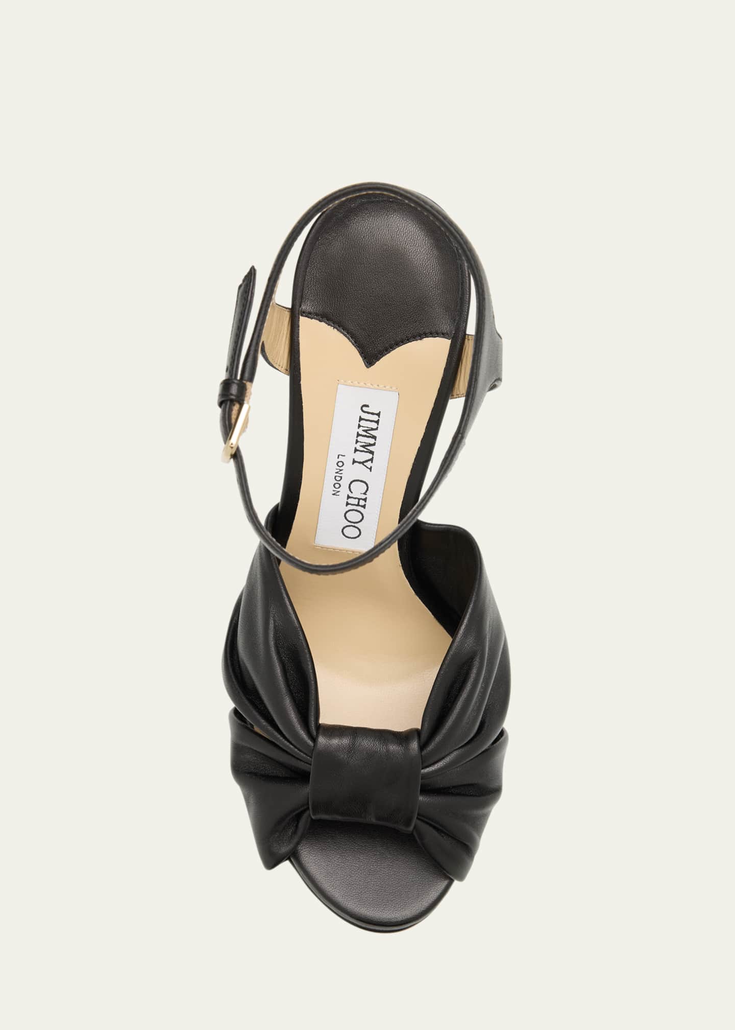 Jimmy Choo Heloise Leather Knot Platform Sandals Image 4 of 4