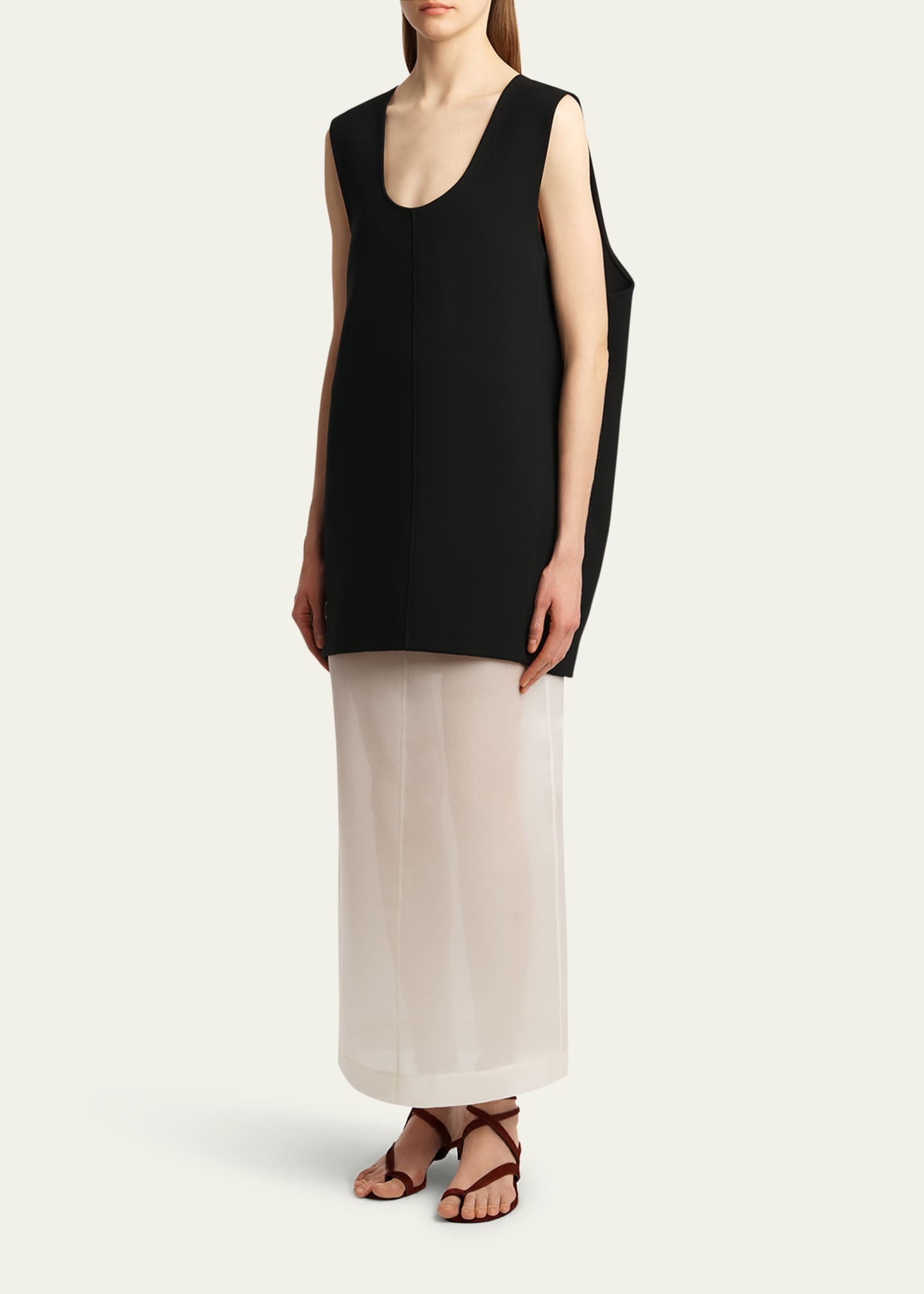 Khaite Nyona Scoop-Neck Sleeveless Mini Dress Image 4 of 5