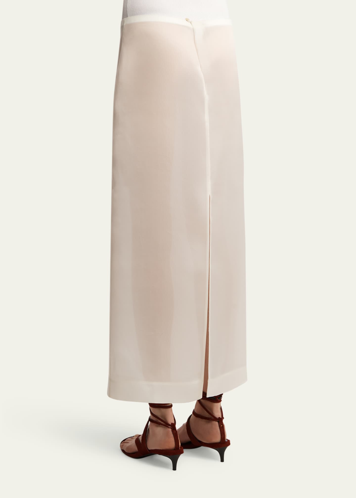 Khaite Lalisa Silk Midi Skirt Image 3 of 5