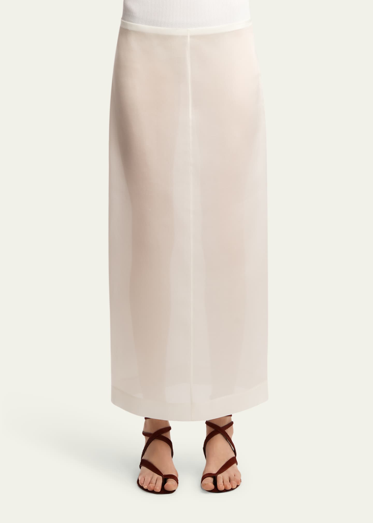 Khaite Lalisa Silk Midi Skirt Image 4 of 5