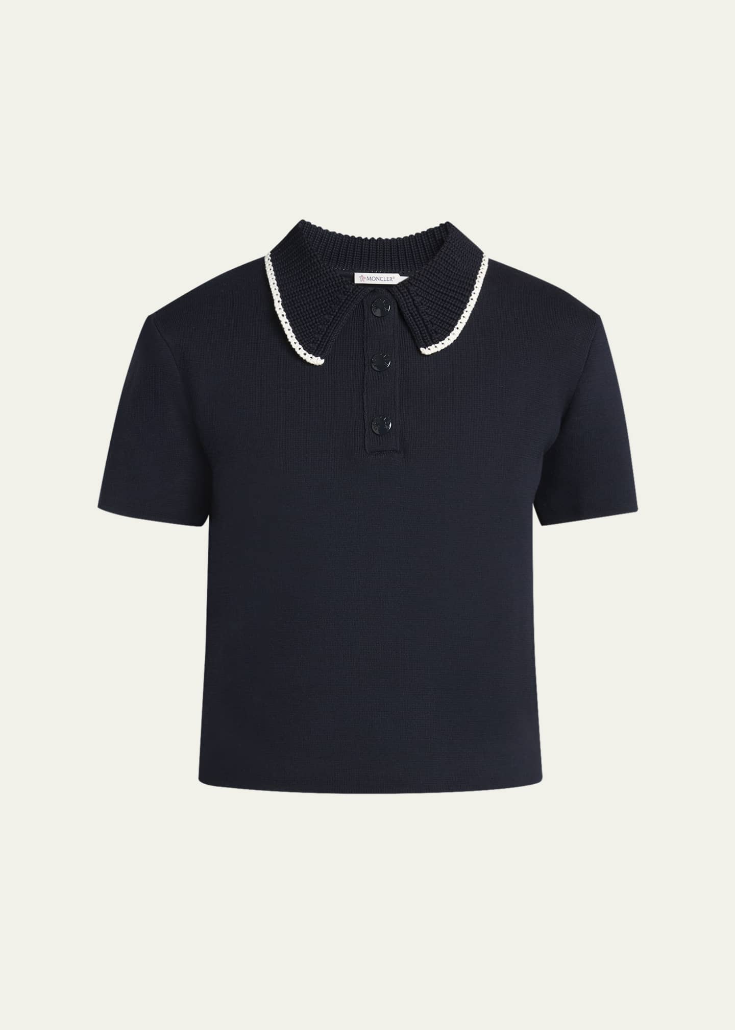 Tシャツ・カットソー MONCLER FW25 SHORT SLEEVES POLO (K2 091 8A000 14 84556 002) Moncler Short-Sleeve Polo Shirt - Bergdorf Goodman