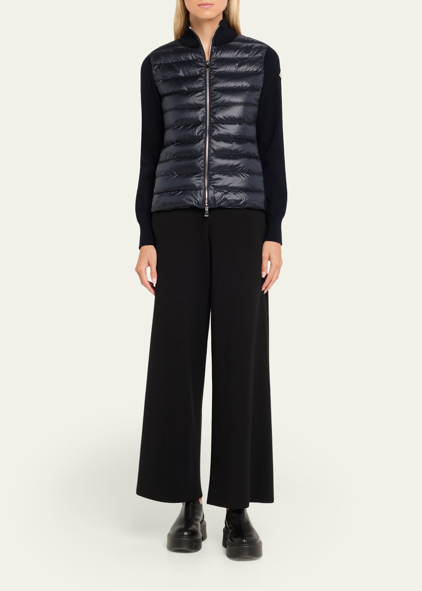 Moncler Combo Down Short Cardigan - Bergdorf Goodman