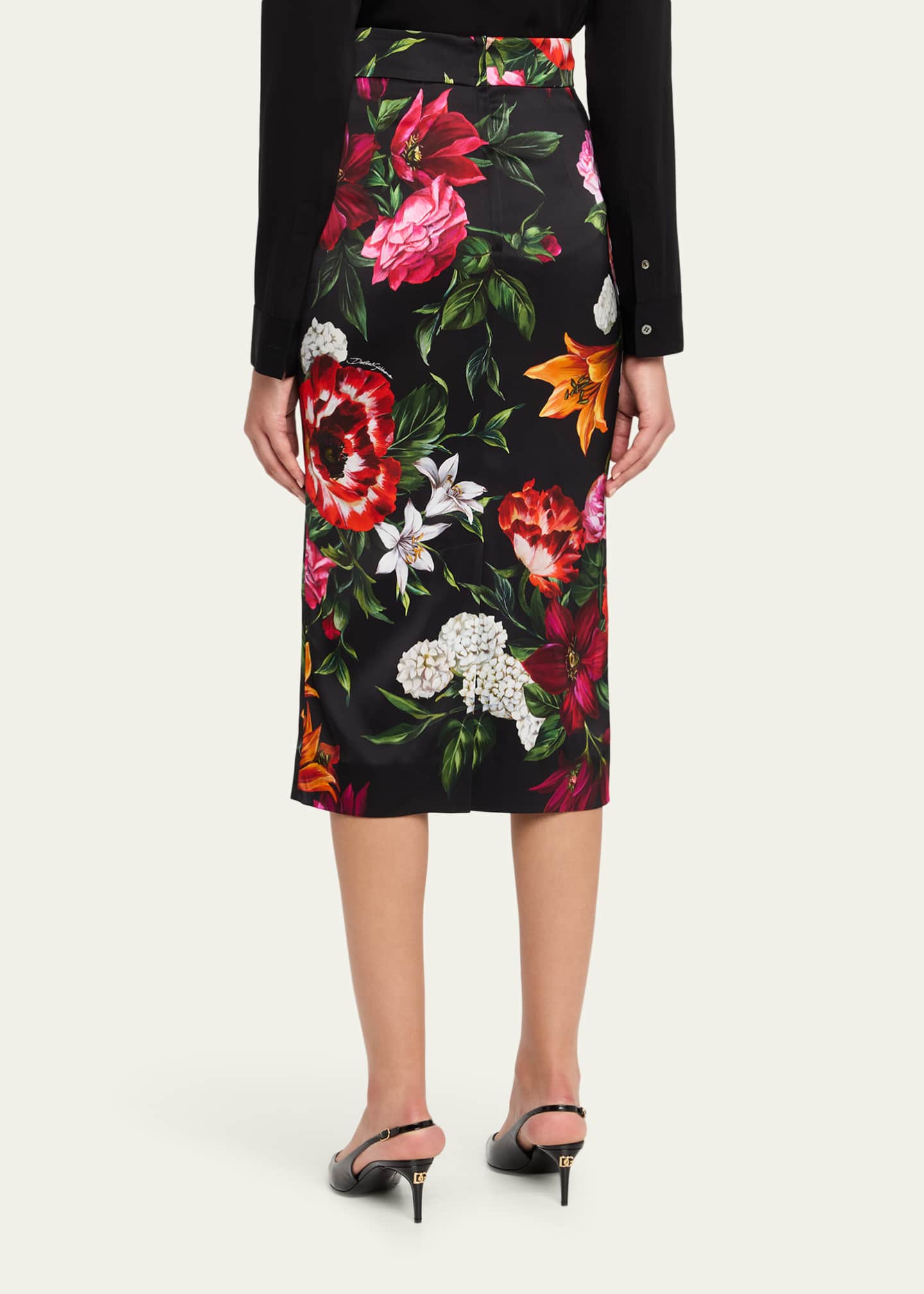 Dolce&Gabbana Floral Bouquet Midi Skirt Image 3 of 5
