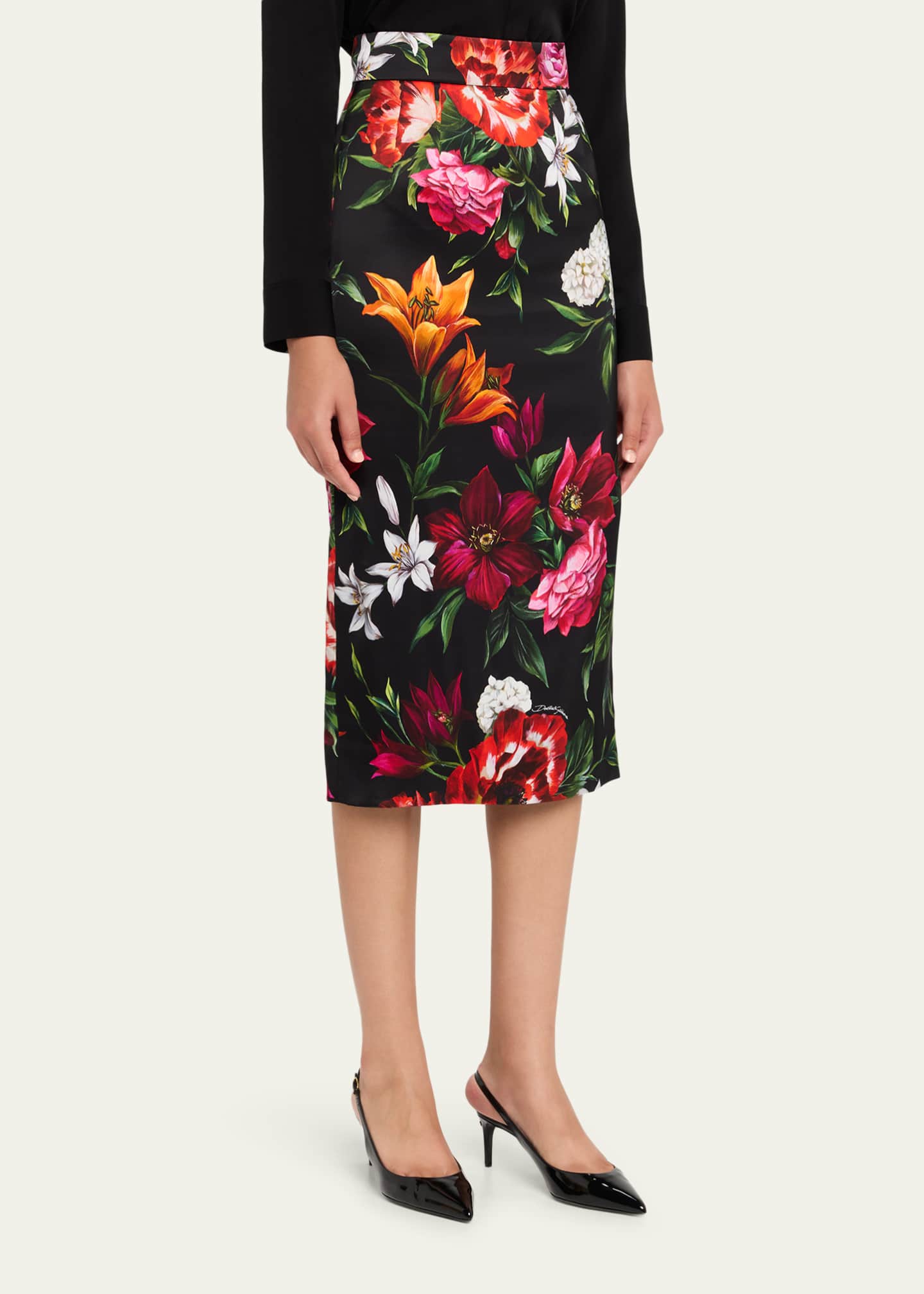 Dolce&Gabbana Floral Bouquet Midi Skirt Image 4 of 5