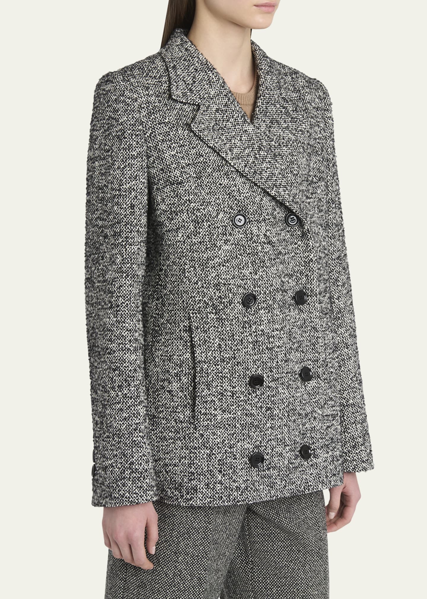 Dolce&Gabbana Dotted Wool-Blend Double-Breasted Blazer Image 4 of 5