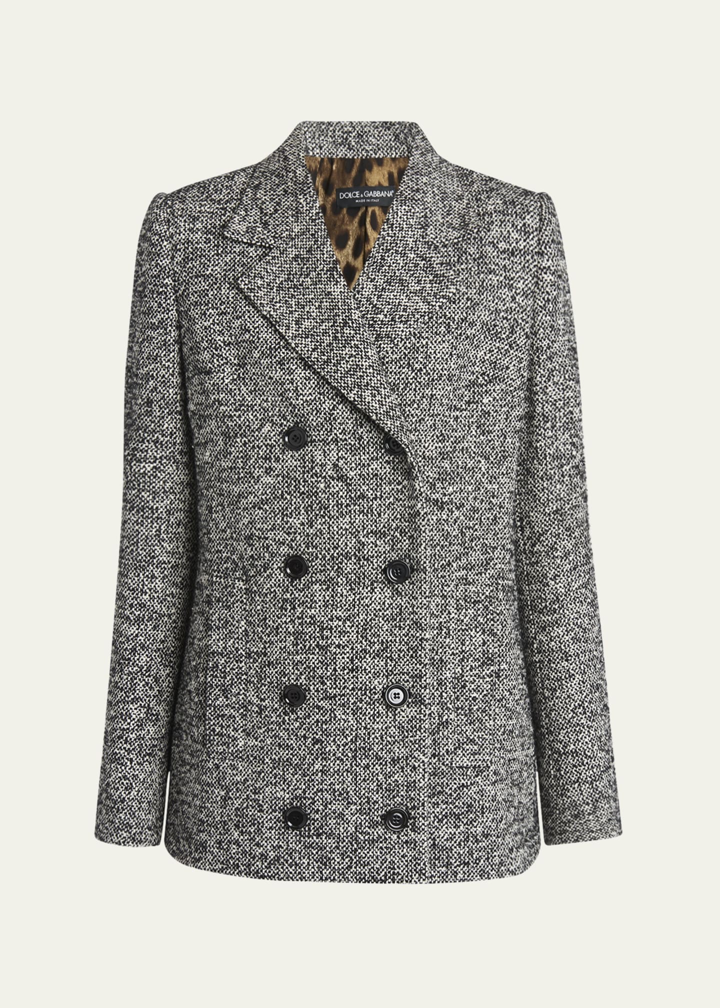 Dolce&Gabbana Dotted Wool-Blend Double-Breasted Blazer Image 1 of 5