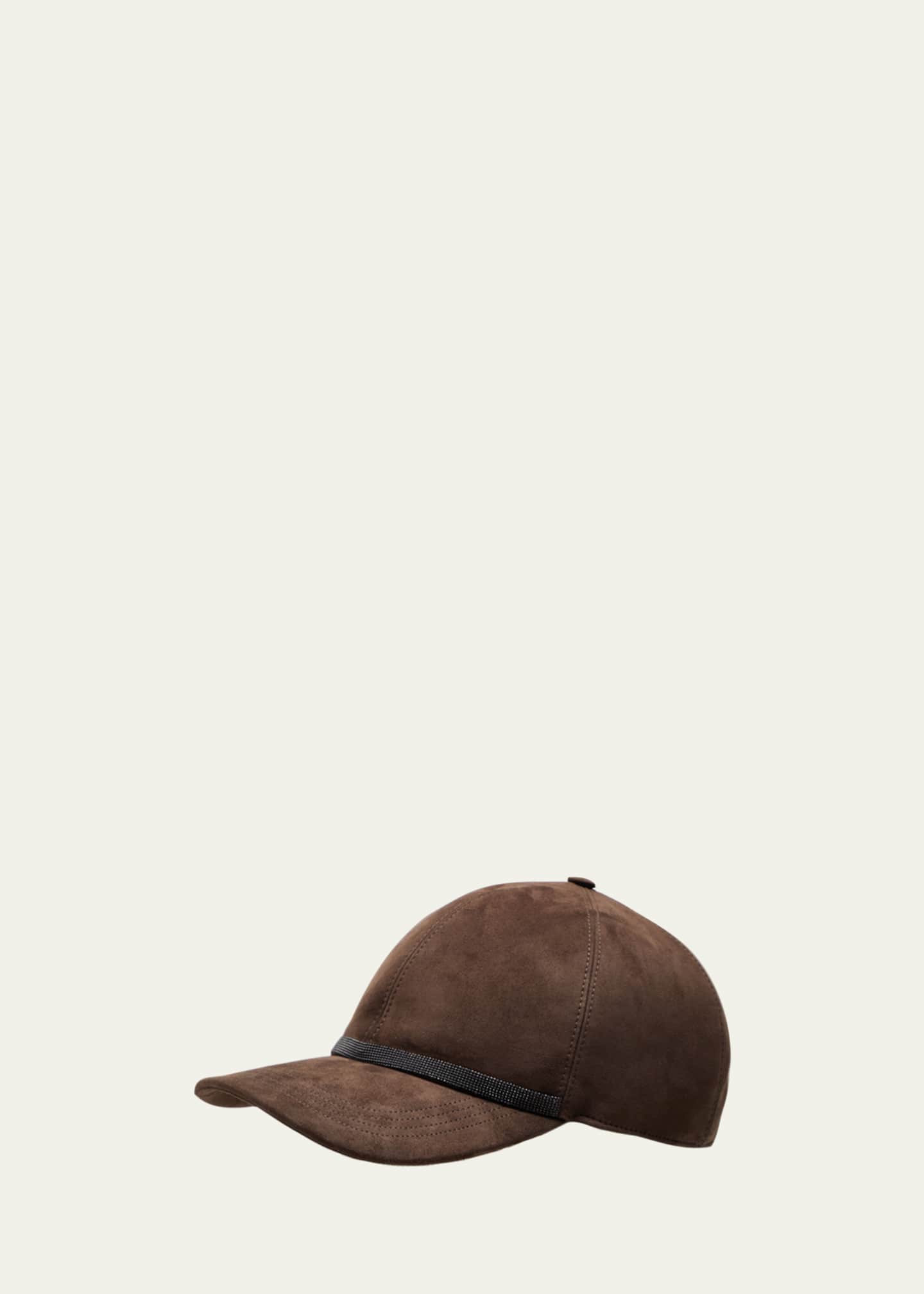 Brunello Cucinelli Monili-Trim Suede Baseball Cap Bergdorf Goodman