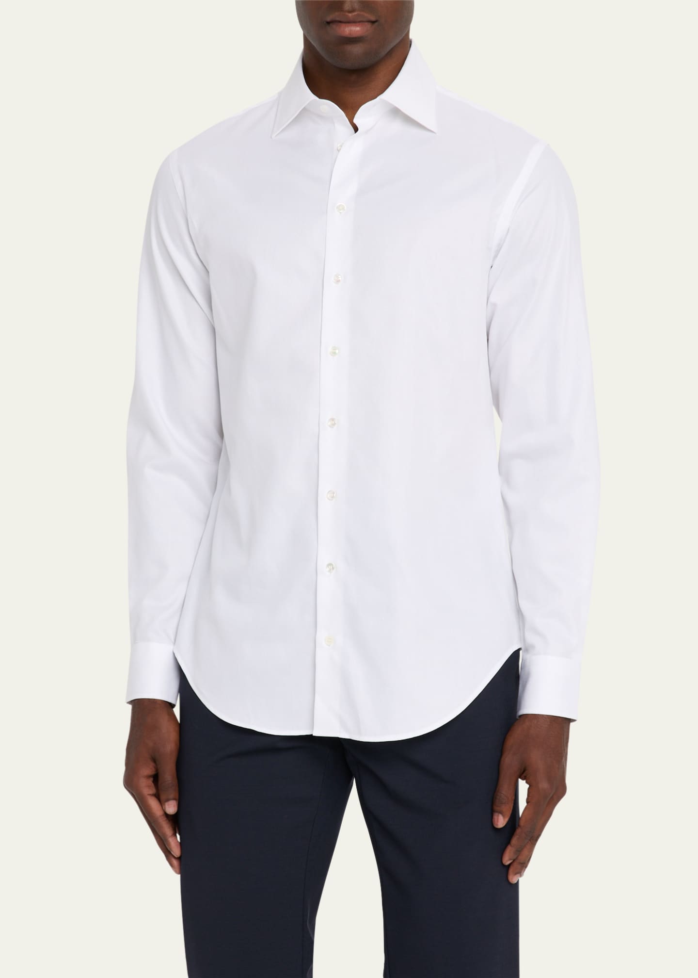 Giorgio Armani Men's Cotton Tonal Dot Dress Shirt Image 4 of 5
