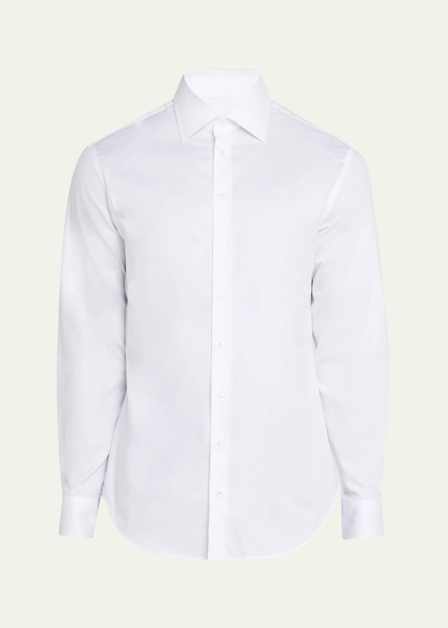 Giorgio Armani Men's Cotton Tonal Dot Dress Shirt Image 1 of 5