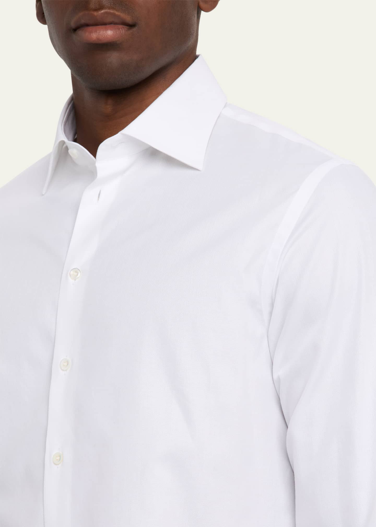 Giorgio Armani Men's Cotton Tonal Dot Dress Shirt Image 5 of 5