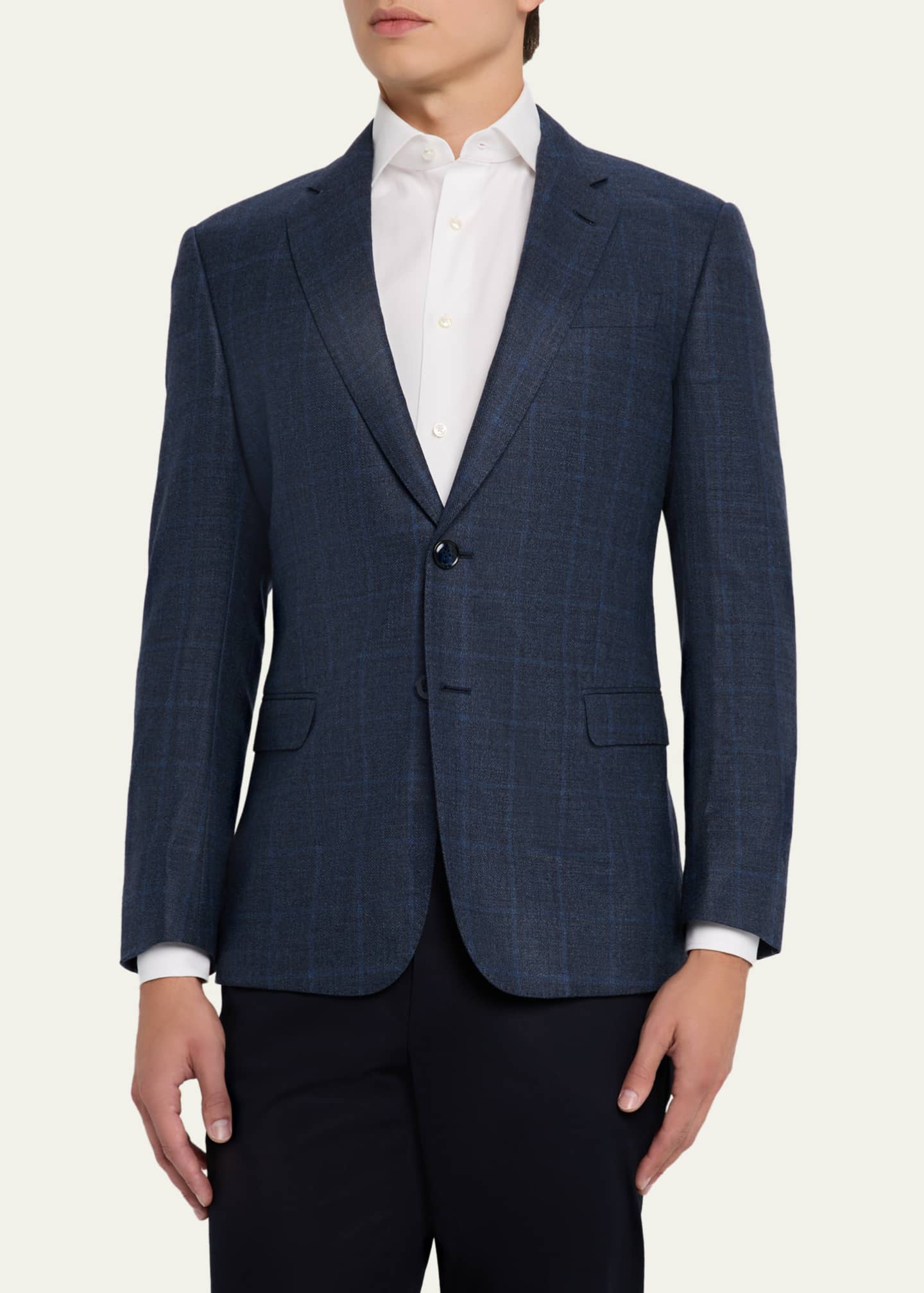 Giorgio Armani Men's Subtle Grid Wool Blend Sport Coat - Bergdorf