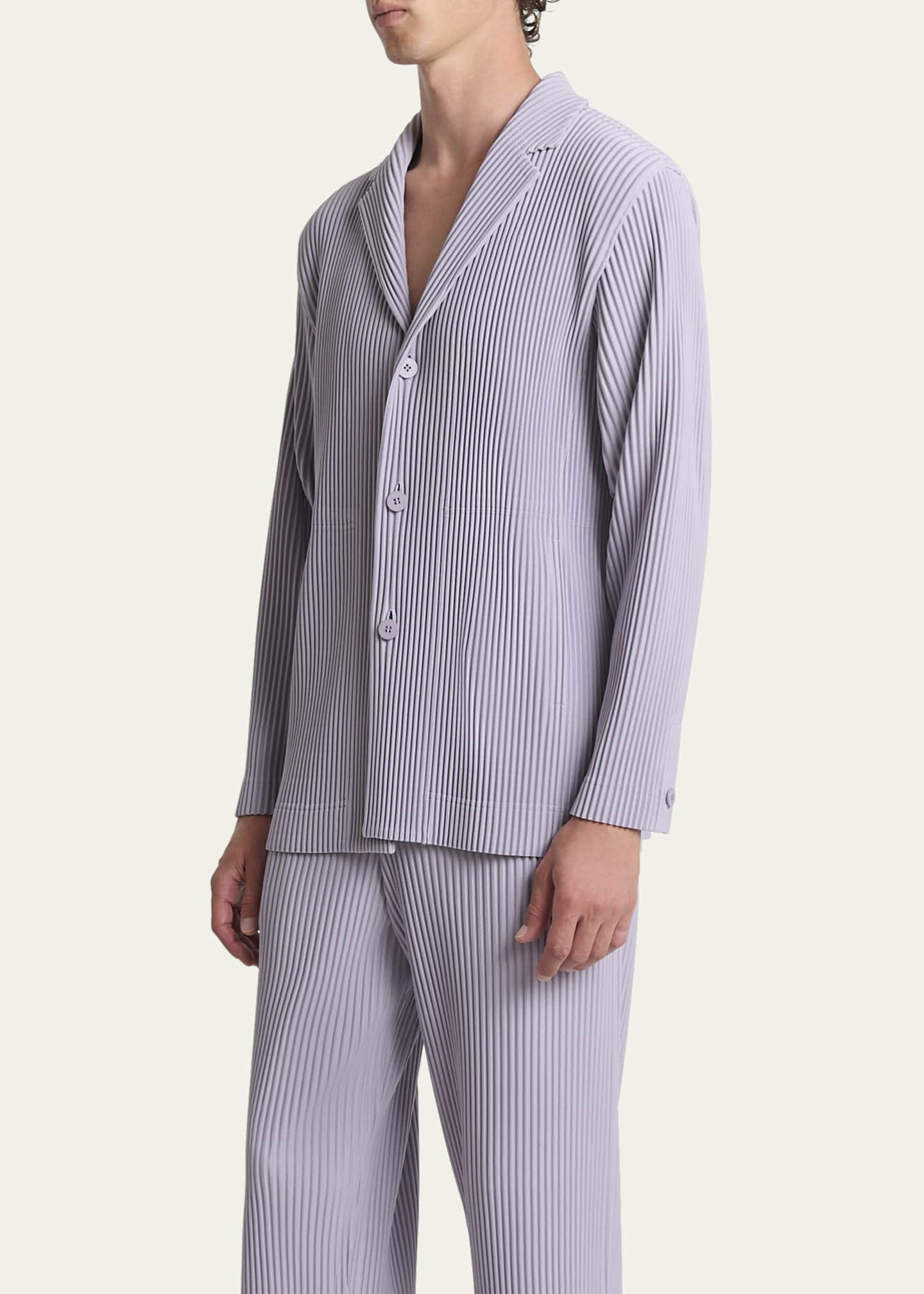 Homme Plisse Issey Miyake Men's Pleated Single-Breasted Sport Coat Image 4 of 5