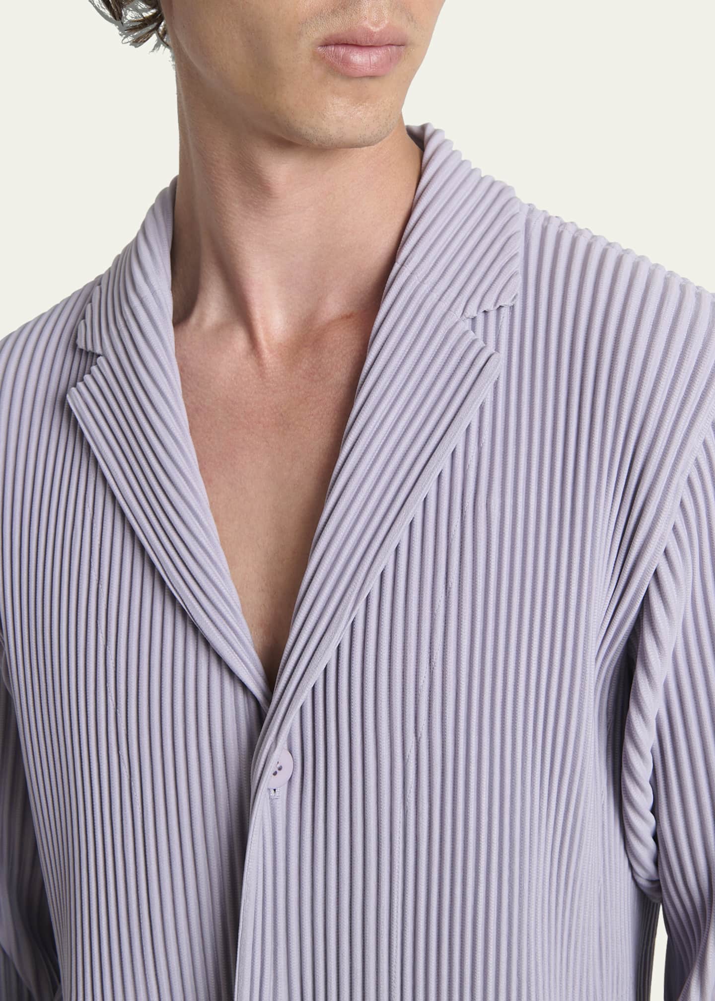 Homme Plisse Issey Miyake Men's Pleated Single-Breasted Sport Coat Image 5 of 5