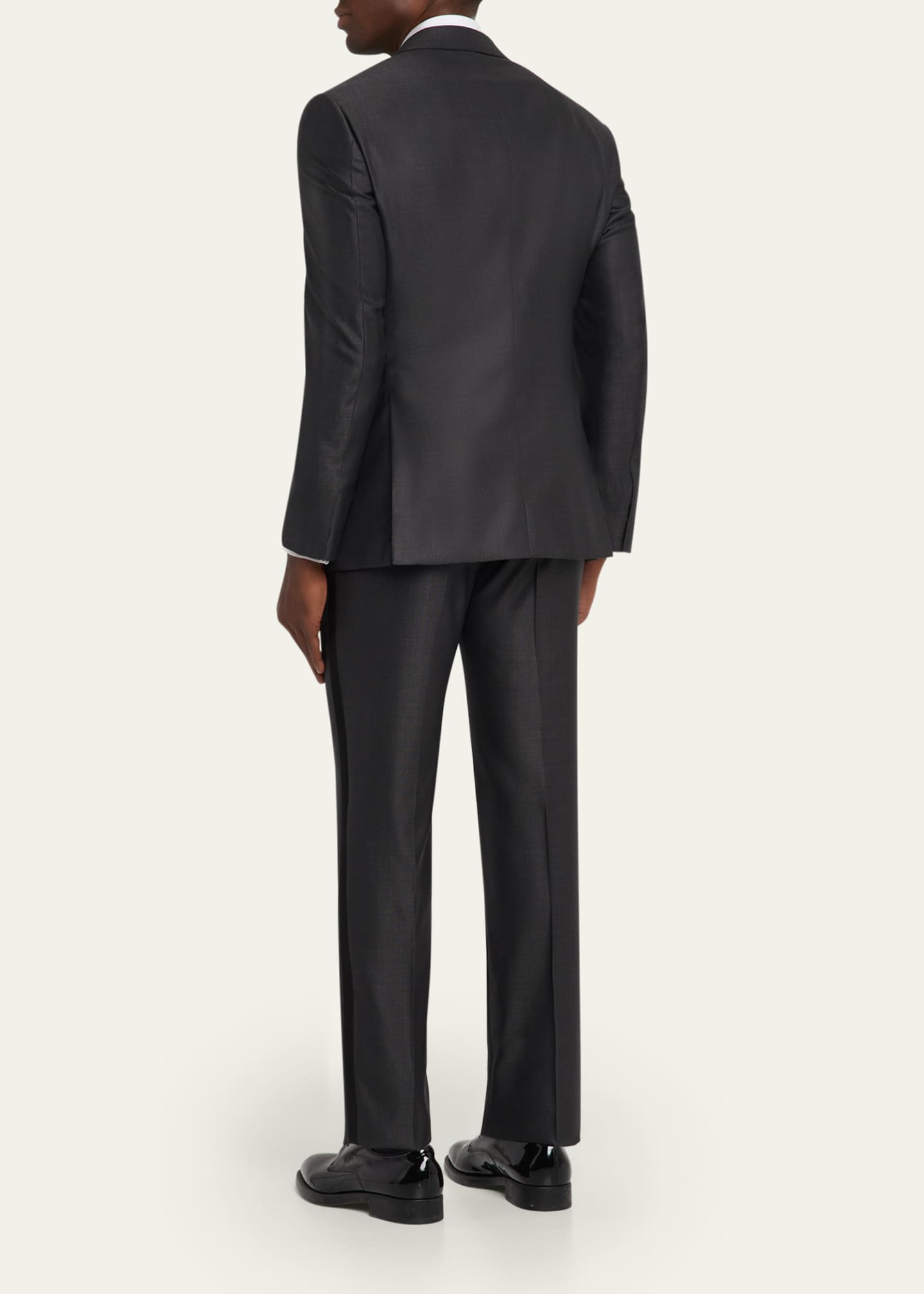 Giorgio Armani Men's Micro-Dot Silk Peak Lapel Tuxedo Image 3 of 8