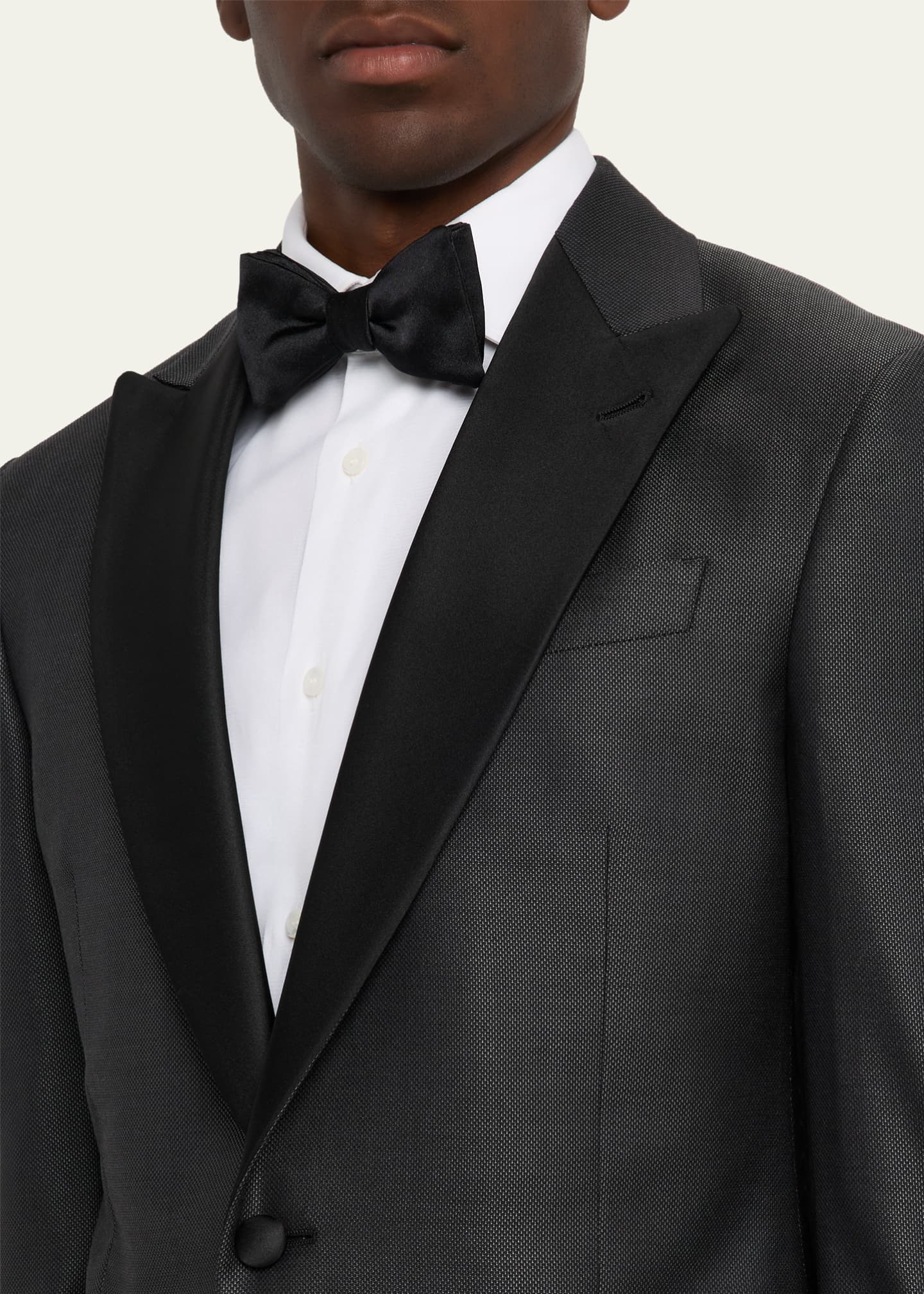 Giorgio Armani Men's Micro-Dot Silk Peak Lapel Tuxedo Image 6 of 8