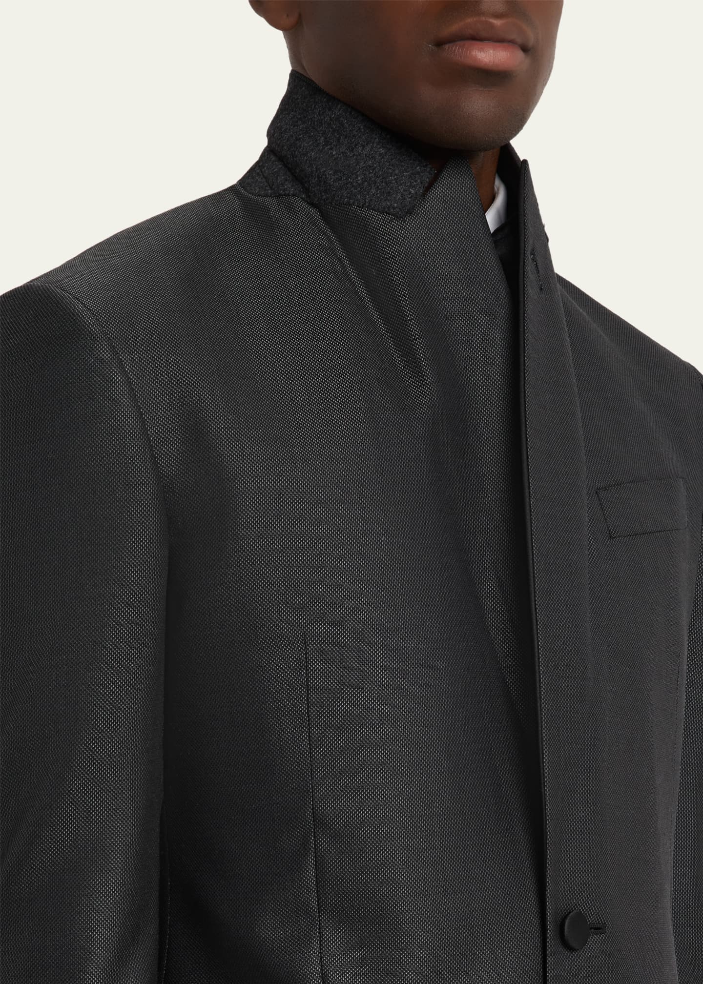 Giorgio Armani Men's Micro-Dot Silk Peak Lapel Tuxedo Image 8 of 8