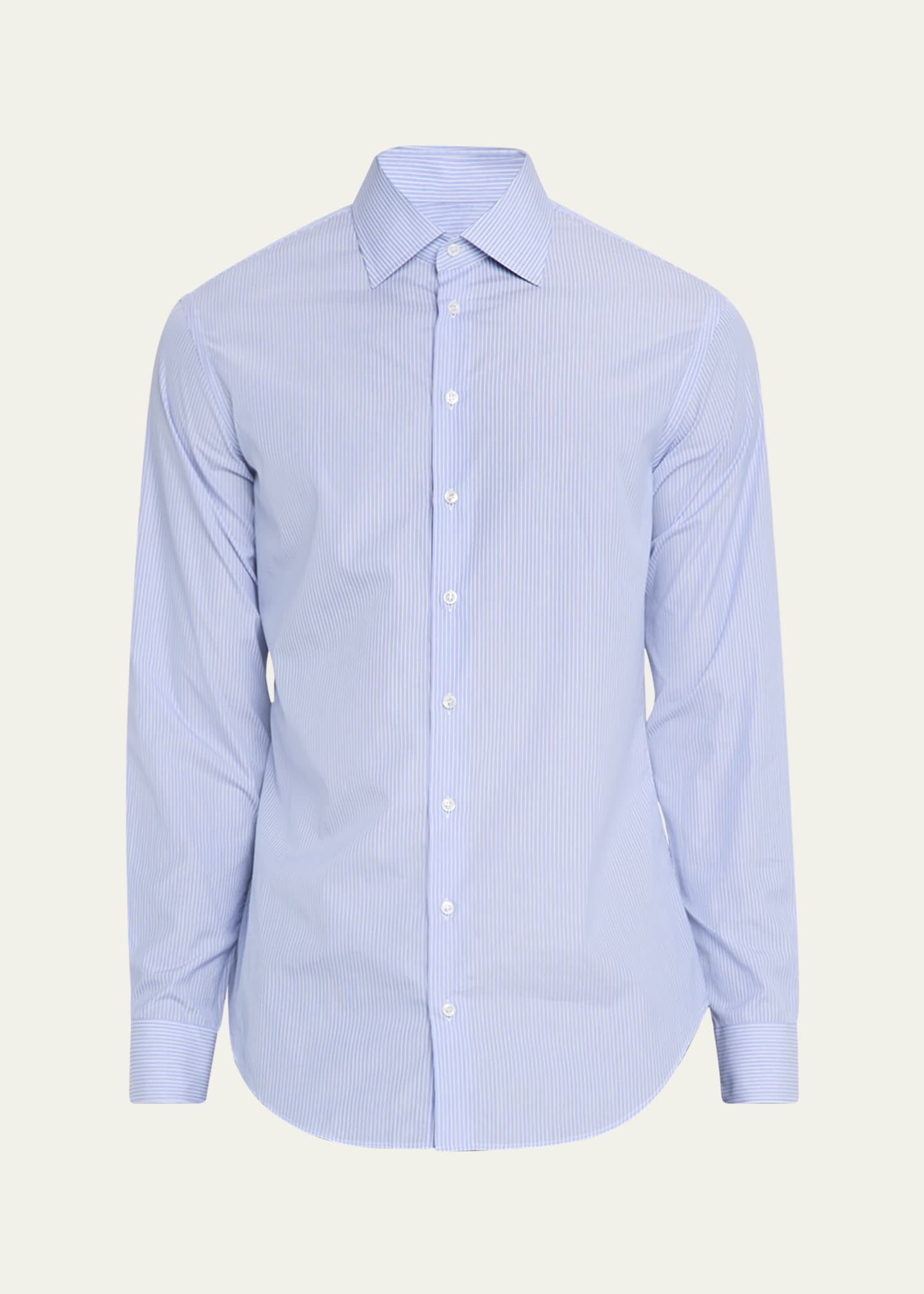 Giorgio Armani Men's Majesty Cotton Vertical Stripe Dress Shirt Image 1 of 5