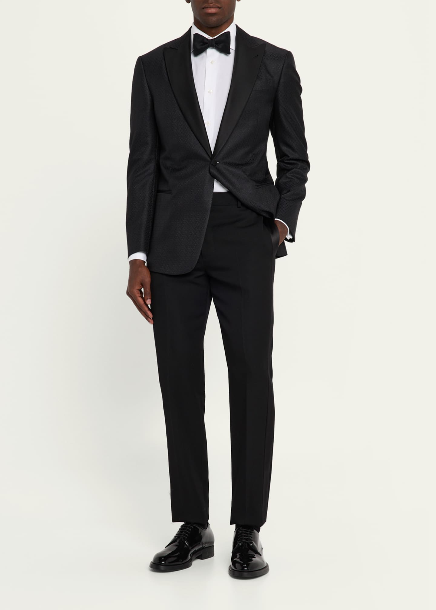 Giorgio Armani Men's Honeycomb Satin Peak Lapel Dinner Jacket Image 2 of 8