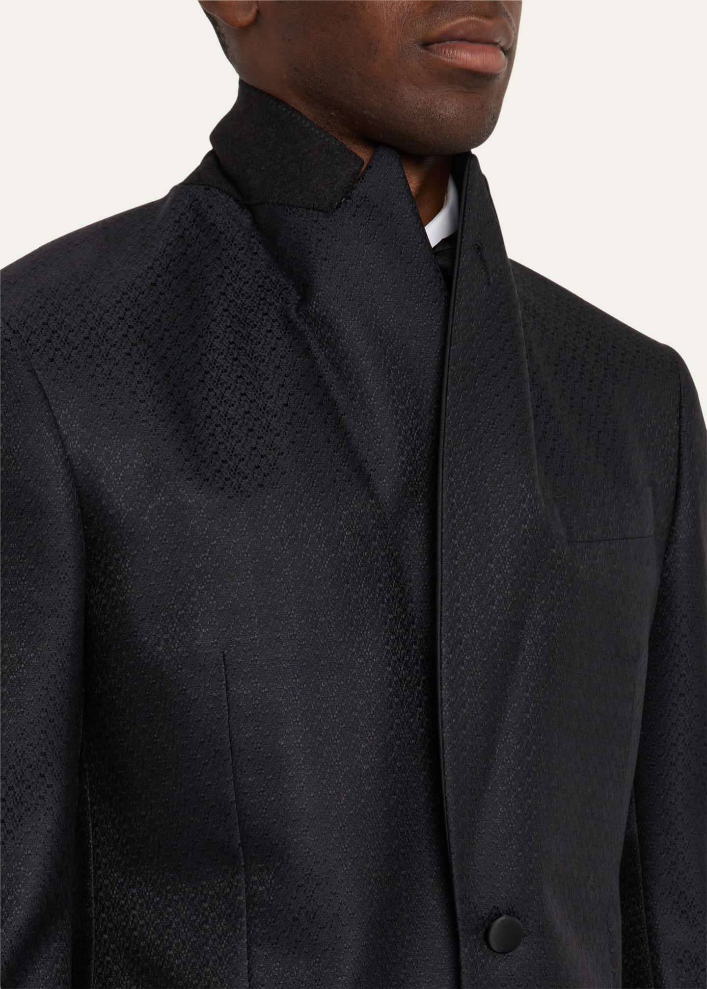 Giorgio Armani Men's Honeycomb Satin Peak Lapel Dinner Jacket Image 7 of 8