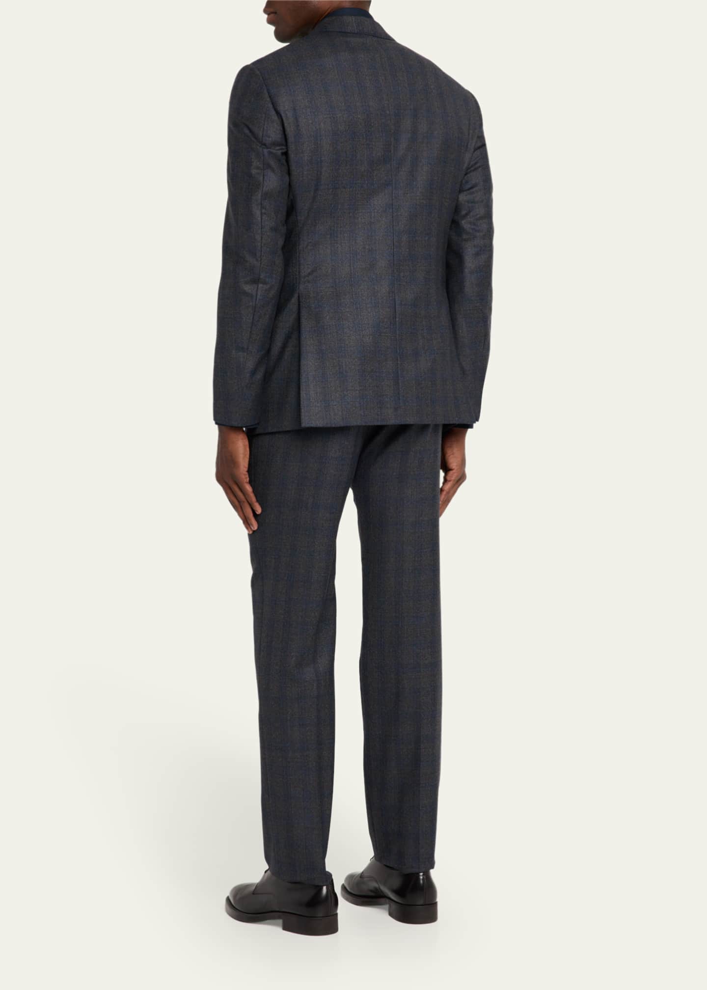 Giorgio Armani Men's Blurred Plaid G Line Two-Piece Suit Image 3 of 8