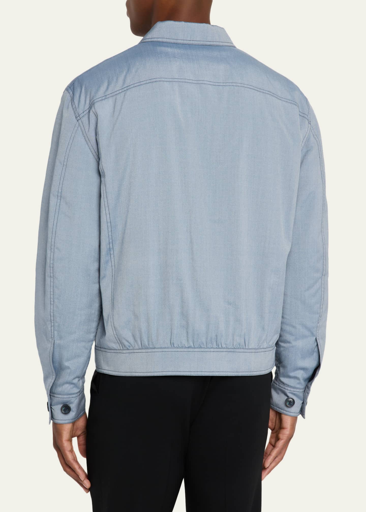 Giorgio Armani Men's Silk Denim Blouson Jacket Image 3 of 5