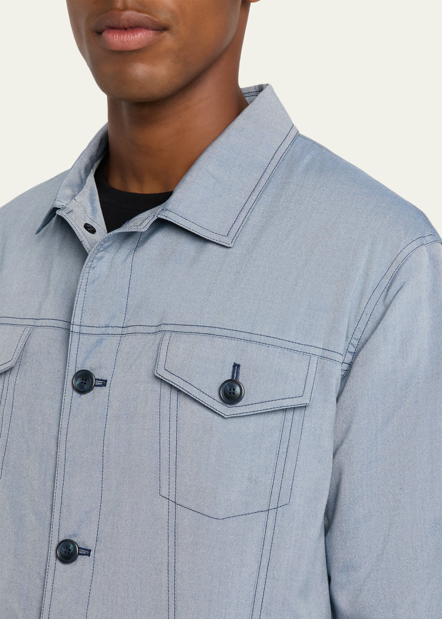 Giorgio Armani Men's Silk Denim Blouson Jacket Image 5 of 5