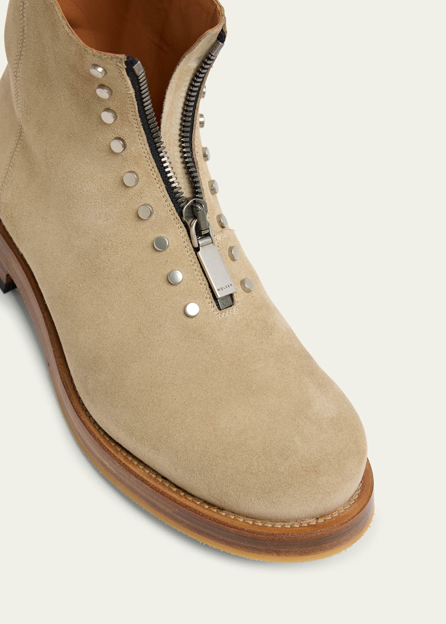 McQueen Men's The Maker Suede Zip-Up Boots Image 5 of 6