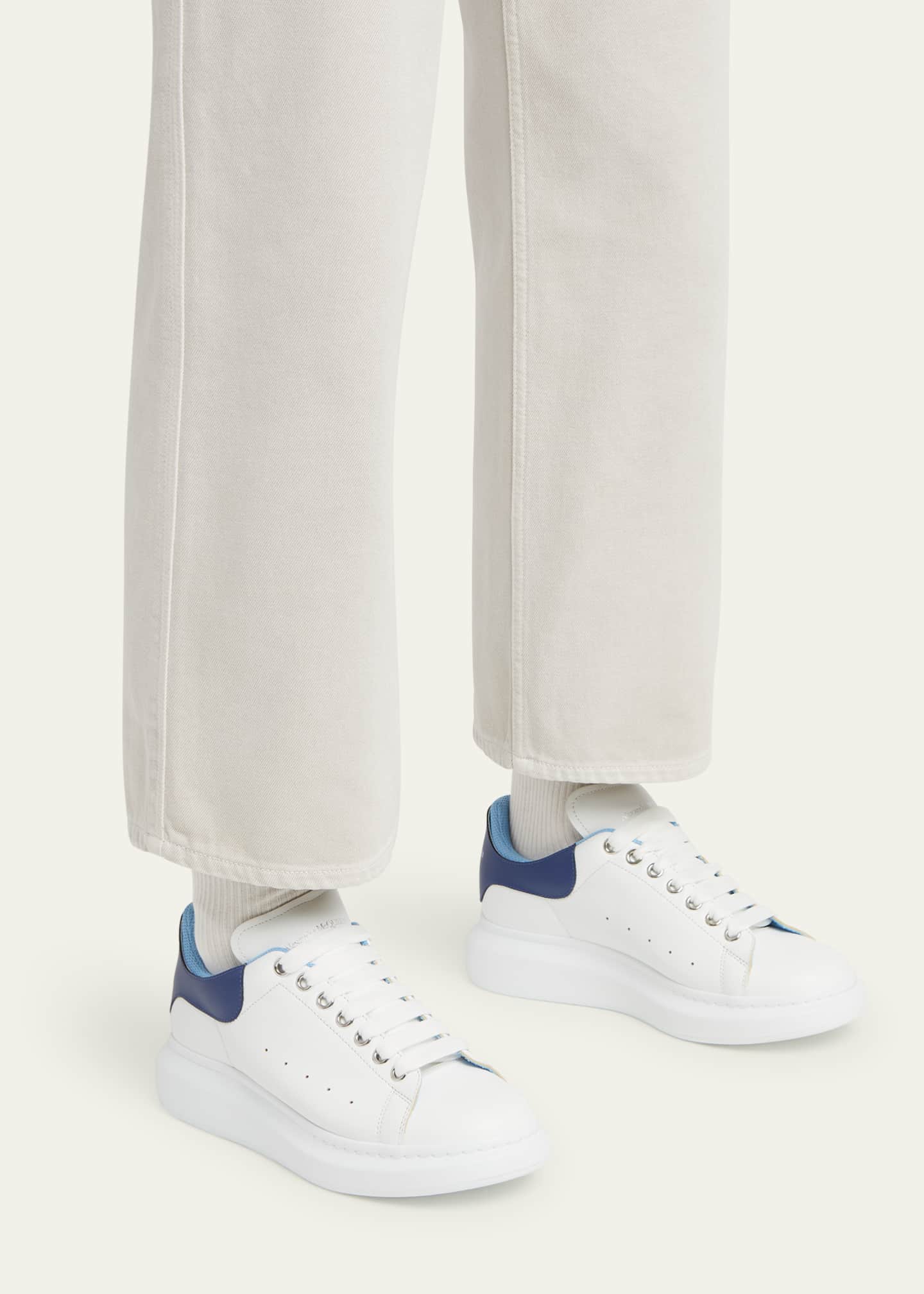 McQueen Men's Oversized Leather Double-Backstay Sneakers Image 2 of 6
