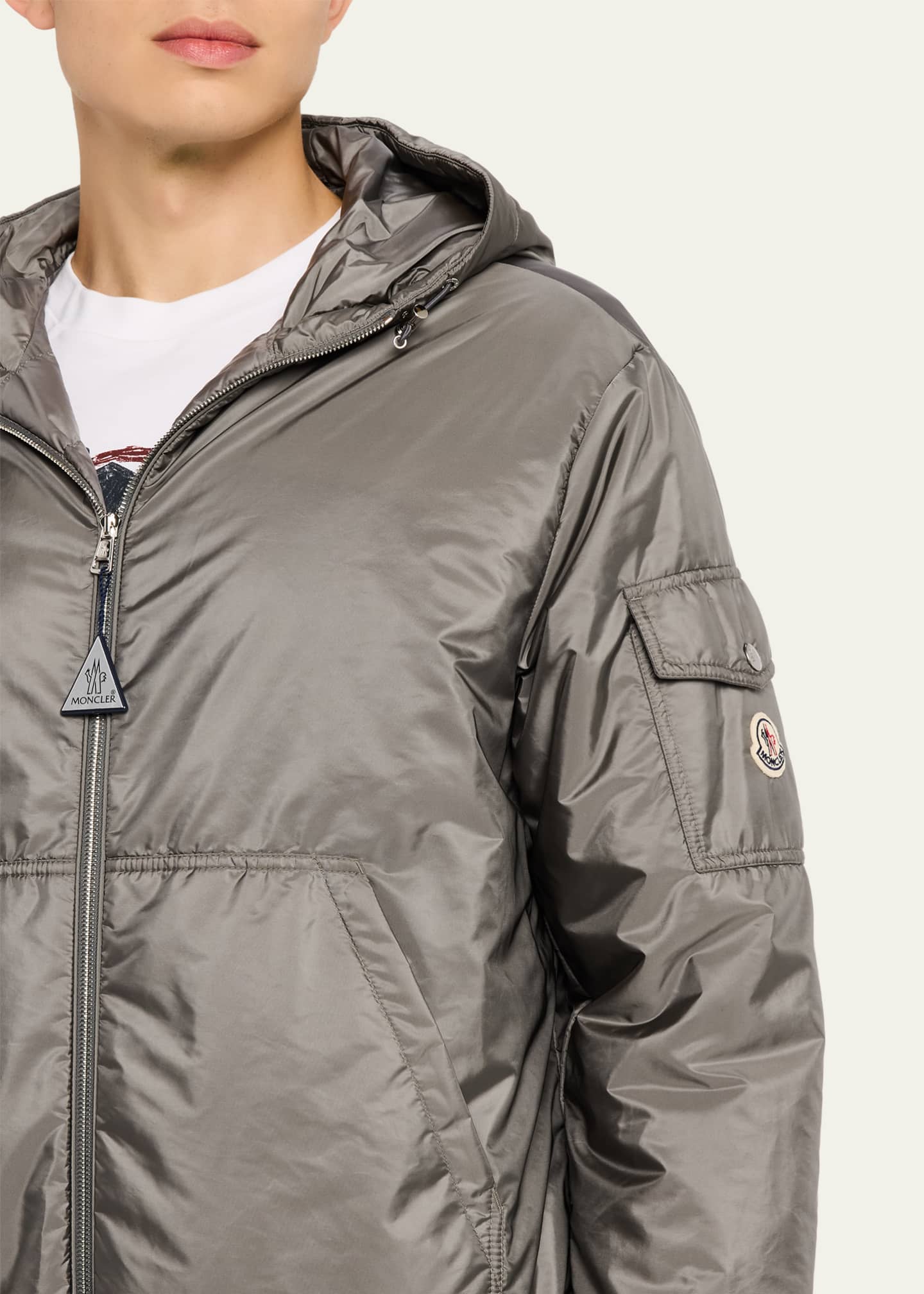 Moncler Men's Poiliot Hooded Nylon Down Jacket - Bergdorf Goodman