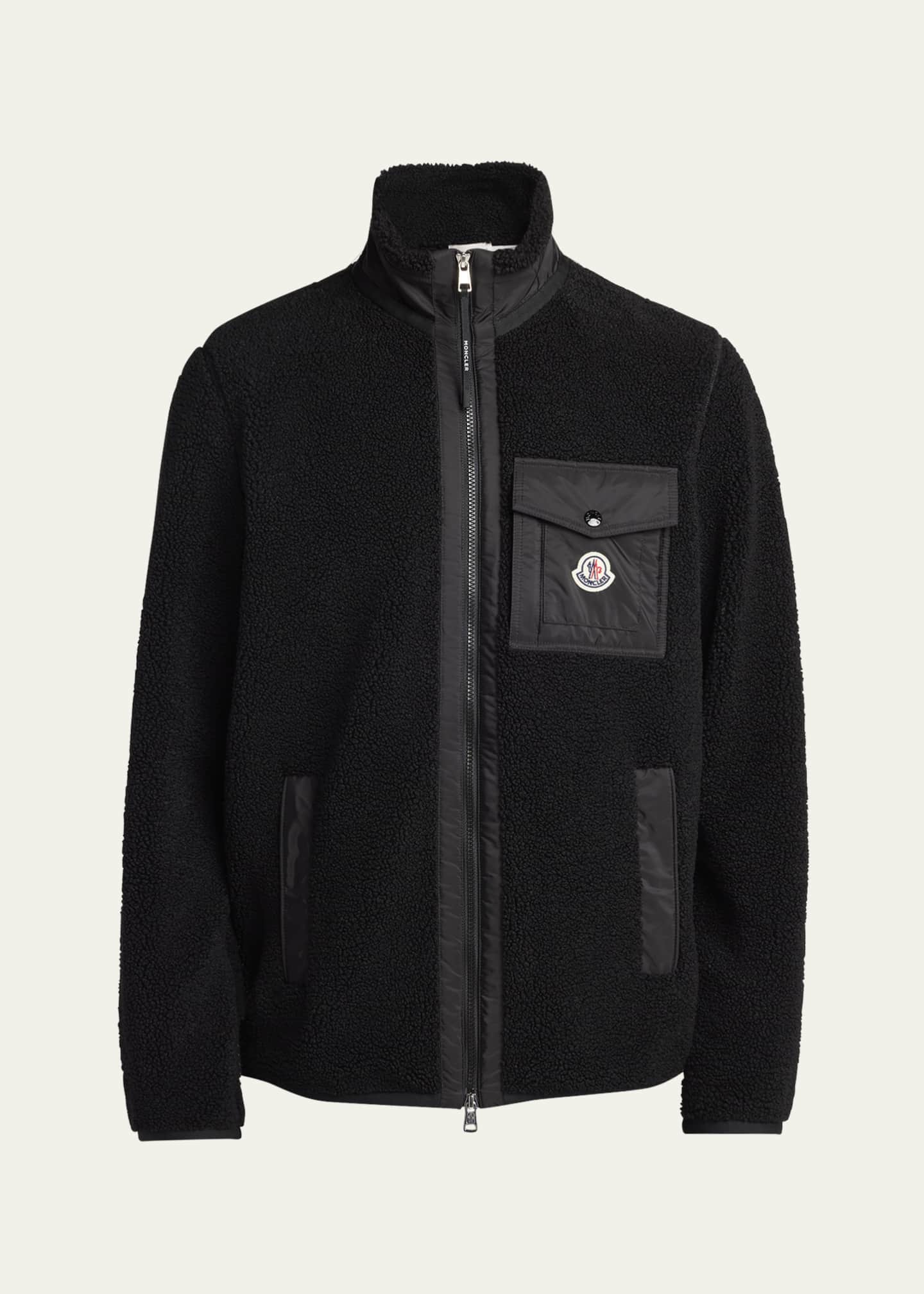 Moncler Men's Teddy Boucle Full-Zip Jacket - Bergdorf Goodman