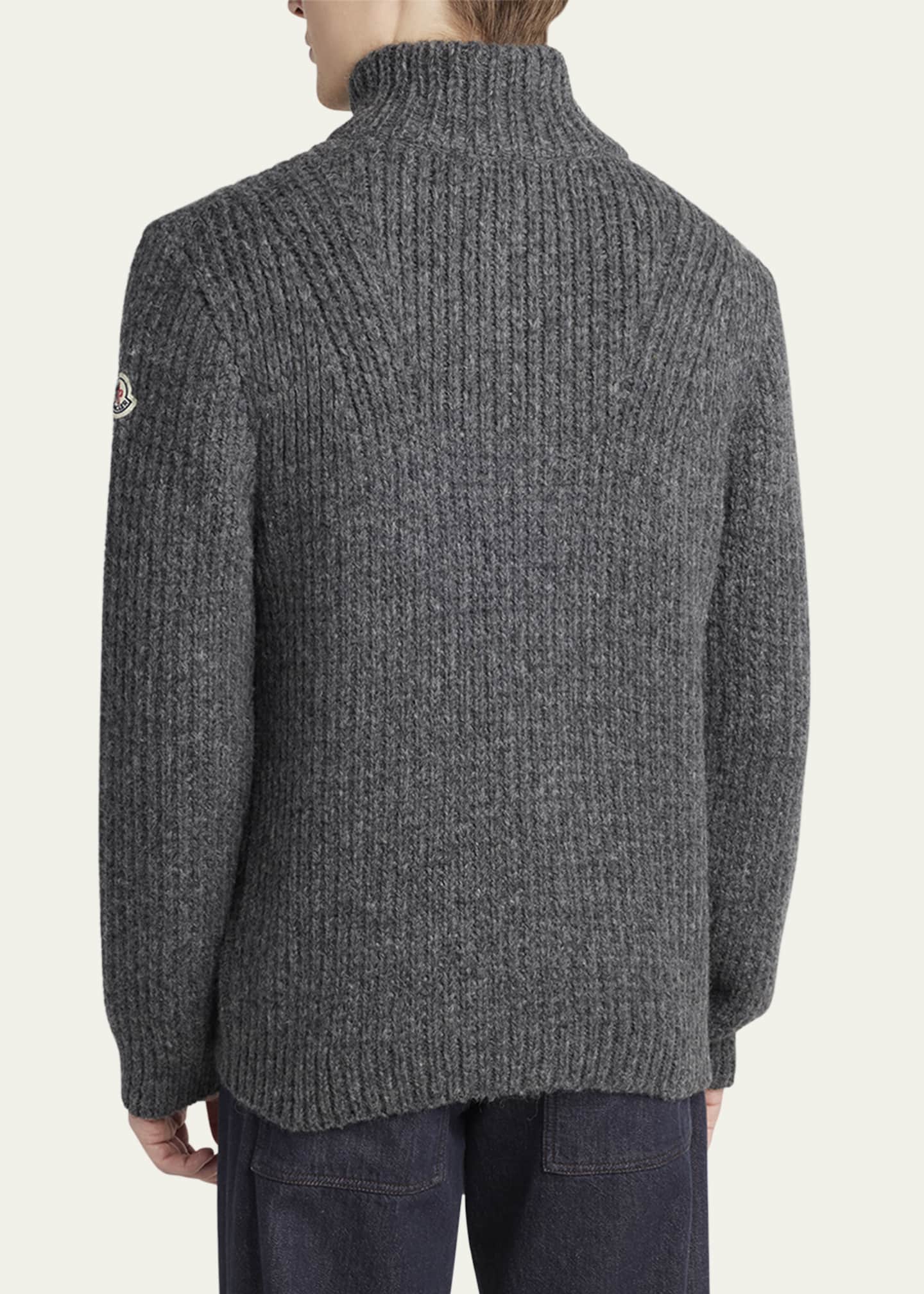 Moncler Men's Ribbed Full-Zip Sweater - Bergdorf Goodman