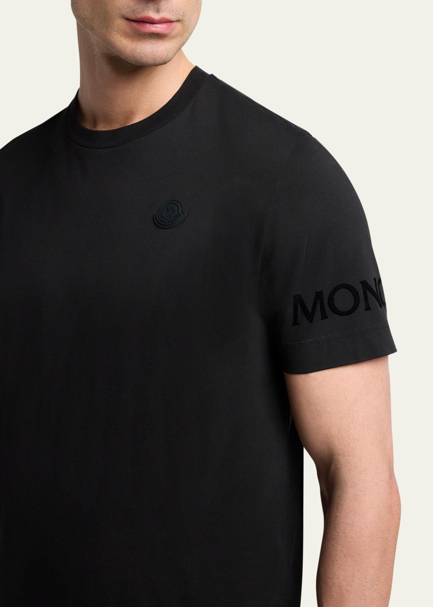 Moncler Men's Washed Cotton Logo T-Shirt - Bergdorf Goodman